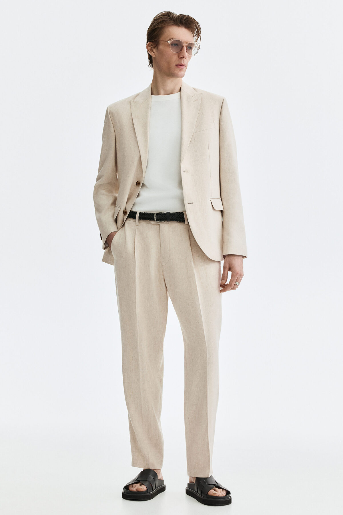 شلوار کتان شیک و خوش‌دوخت، فیت معمولی اچ اند ام شلوار H&M