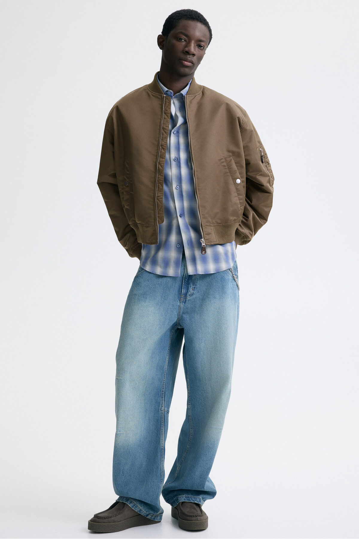 کاپشن خلبانی نایلونی پددار اچ اند ام کت H&M