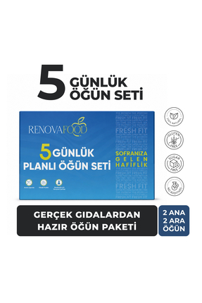 Renovafood 5 Gün Hazır Öğün Paketi 2 Ana 2 Ara Öğün Yüksek Protein & Yüksek Lif