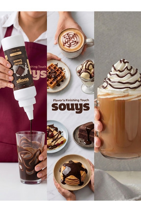 Souys Bitter Tatlı Çikolata Sos 300 gr - Waffle & Krep & Pankek & Dondurma & ...