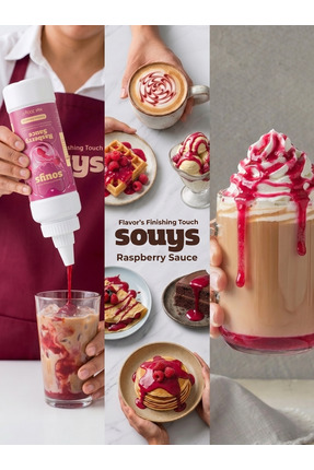Souys Frambuaz Aromalı Tatlı Çikolata Sos 300 gr - Waffle & Krep & Pankek & D...