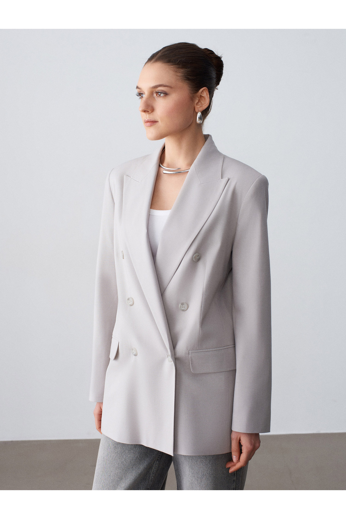 Dilvin 60799 Blazer Ceket-Vizon görsel 3