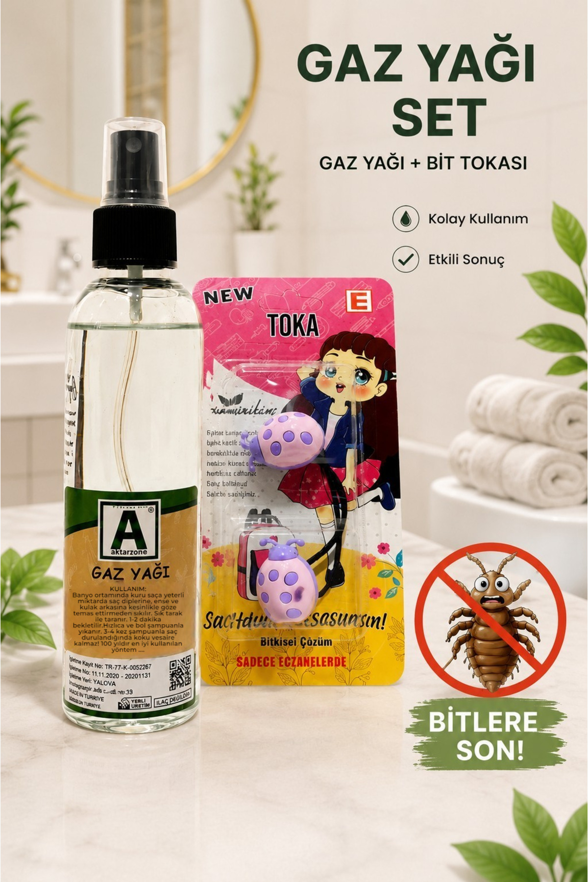 Aktarzane BİT TOKASI + Gaz Yağı SET Temizleme Çocuklar için ! — T56540