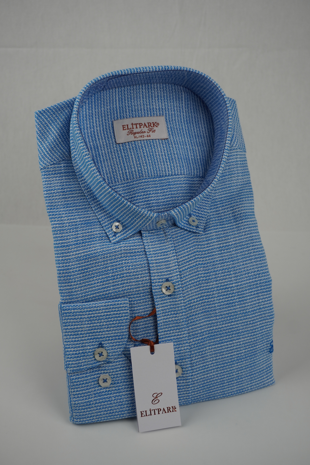 100% Cotton Blue Men's Shirt