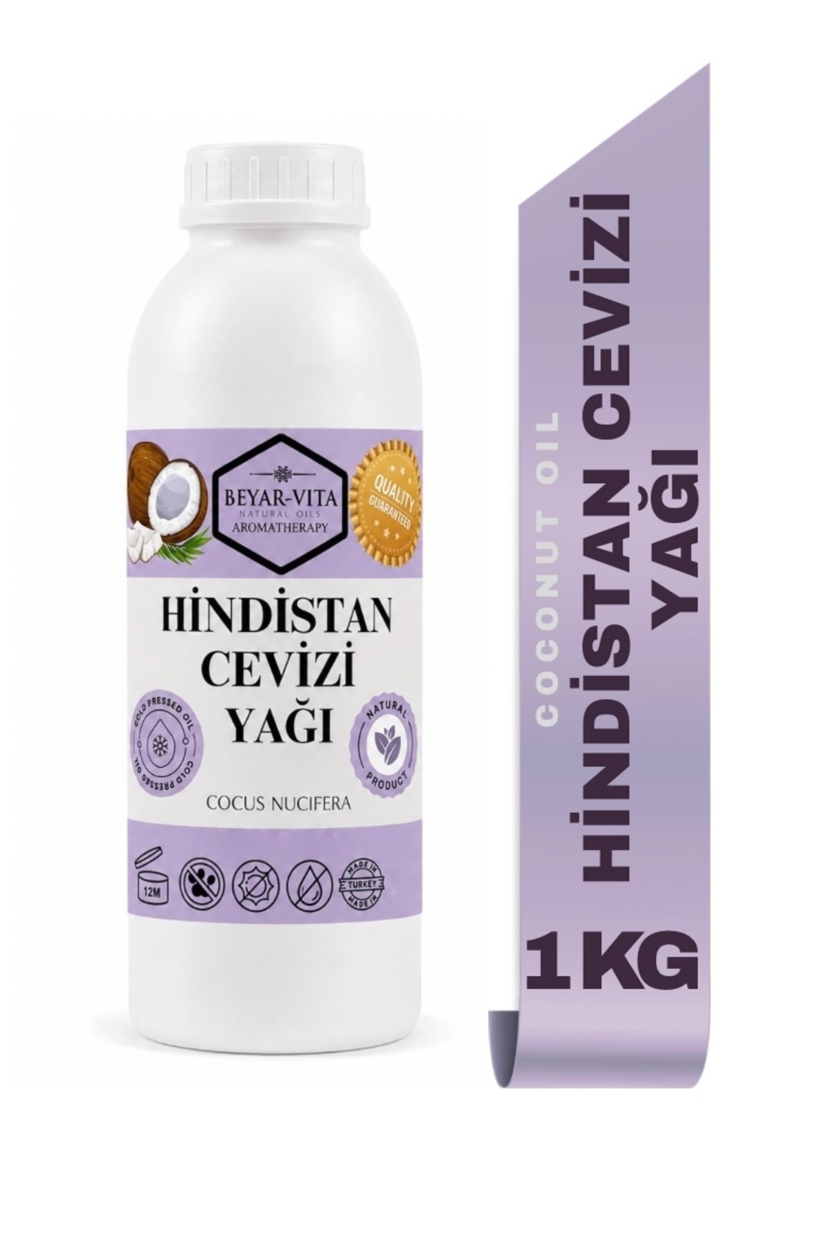 Hindistan Cevizi Yağı, 1 Kg (SOĞUK SIKIM) - coconut oil — BYR160824205511