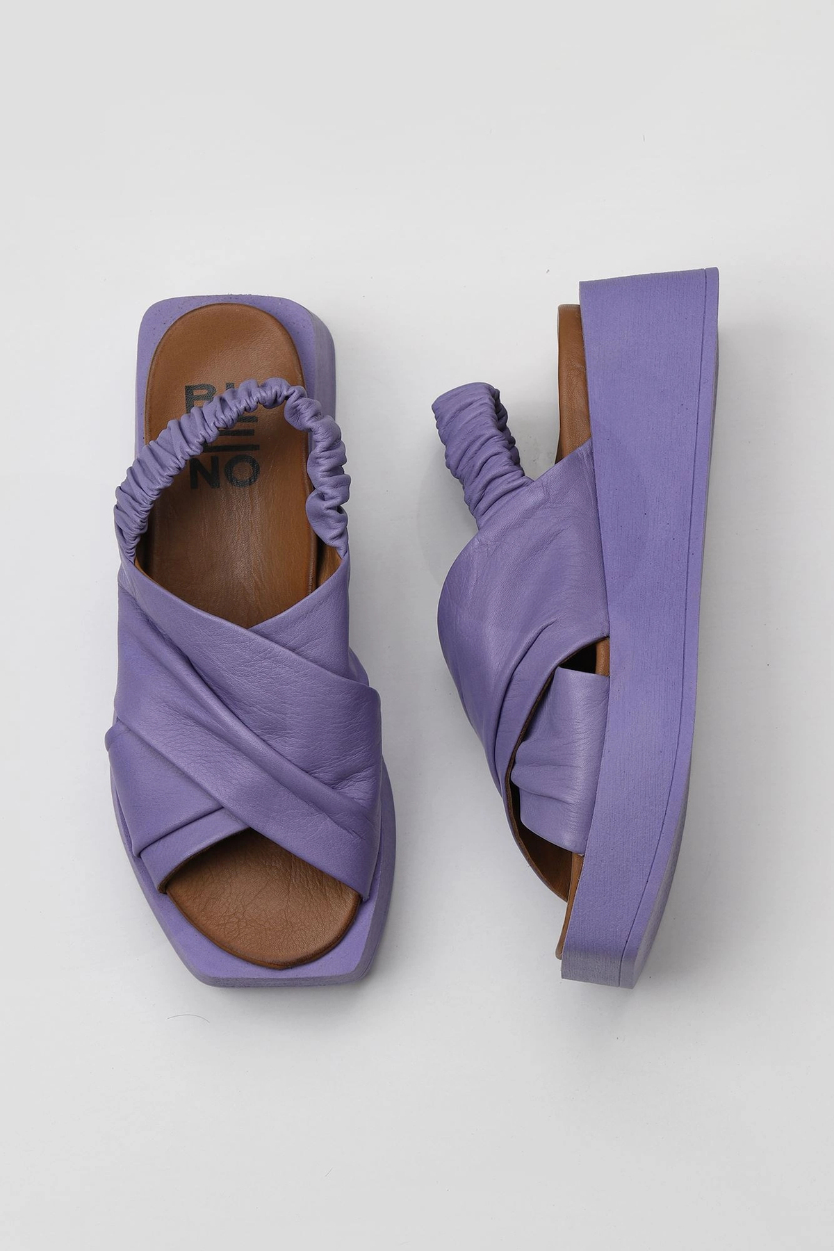 Lilac Leather Women's Flat Sandals 01wy5901