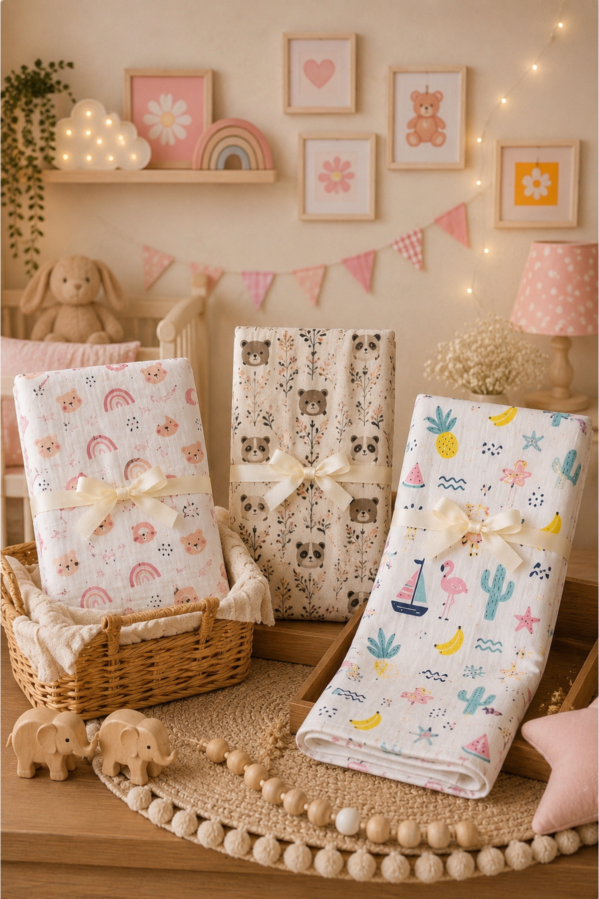Multipurpose Muslin Cover /Set of 3/ 100% Cotton /Oeko-text Certified / 80x80 Cm