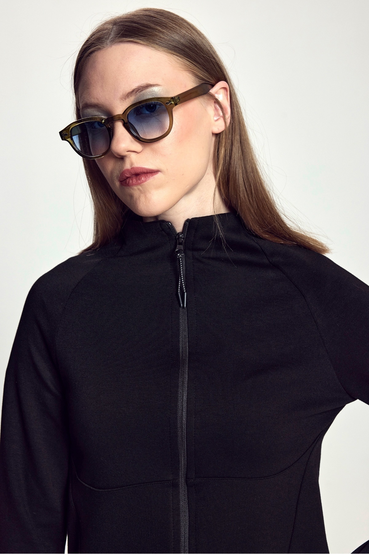 Scorp Athena Kadın Fermuarlı Koşu Sweatshirt Siyah görsel 6