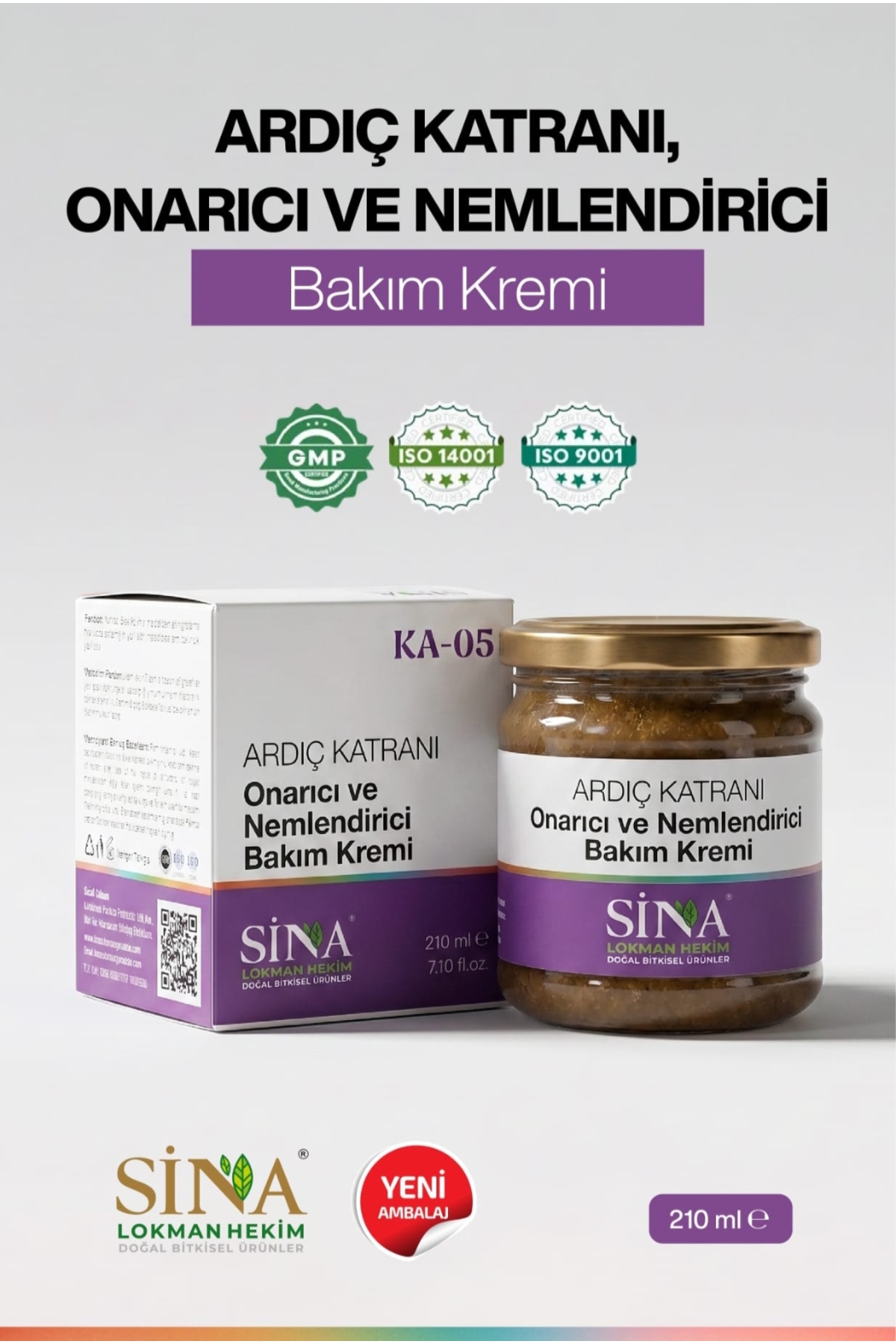 SİNA LOKMAN HEKİM Ardıç katranı kremi, onarıcı bakım kremi, nemlendirici krem, cilt bakım kremi, kuru cilt bakımı, çatlak bakım kremi, yoğun nemlendirici, bitkisel bakım kremi, günlük bakım kremi, vücut kremi 210 ml. — TYCEJ9VAUN169378011716519