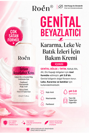 Roen Genital Bölge Beyazlatıcı Krem, Bikini Bölgesi, Dirsek, Koltuk Altı, İnt...
