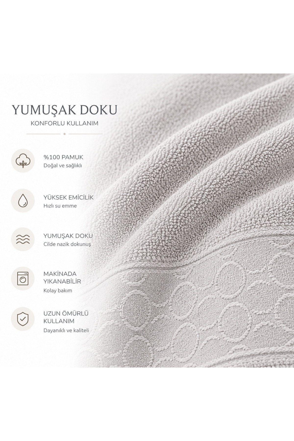 Hand & Face Towel 30x50cm Cotton Soft Absorbent Quick Dry Towel Cycle
