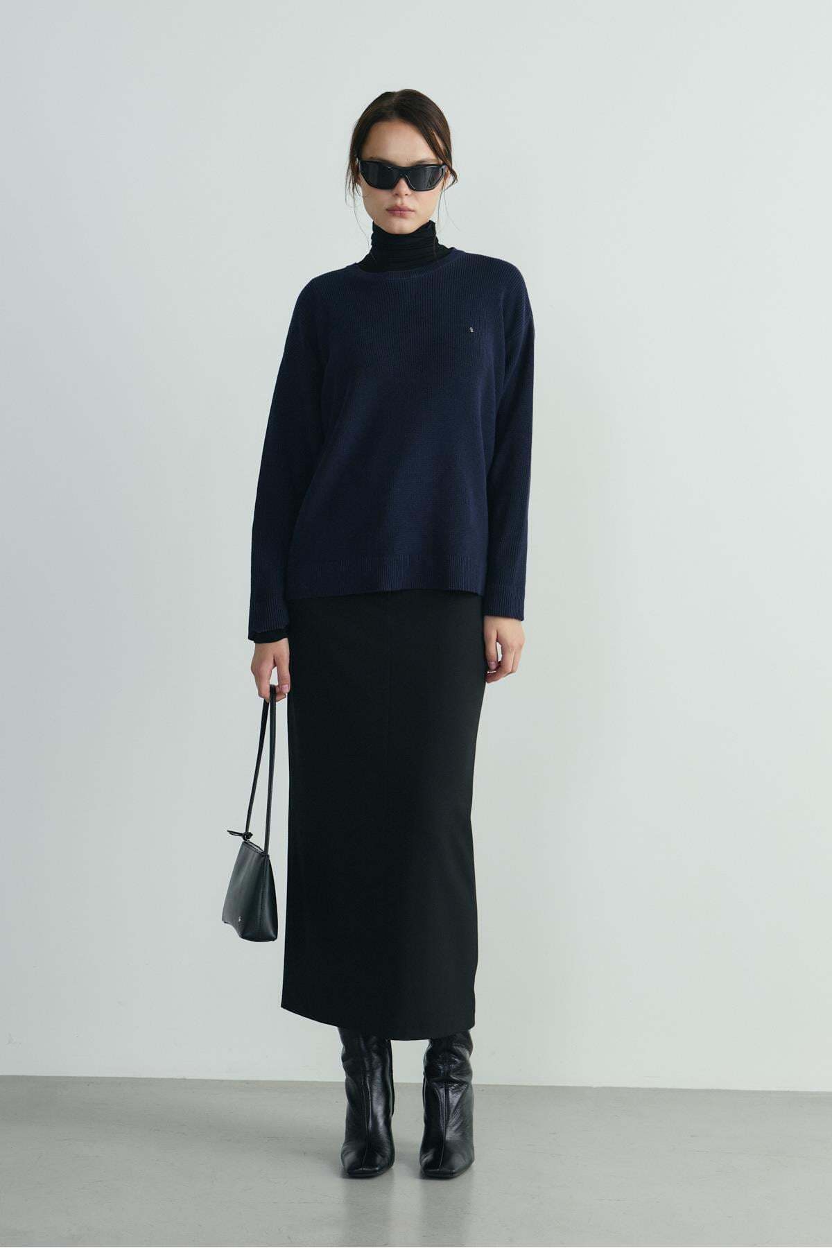 Suud Collection Siyah Mina Maxi Etek görsel 3