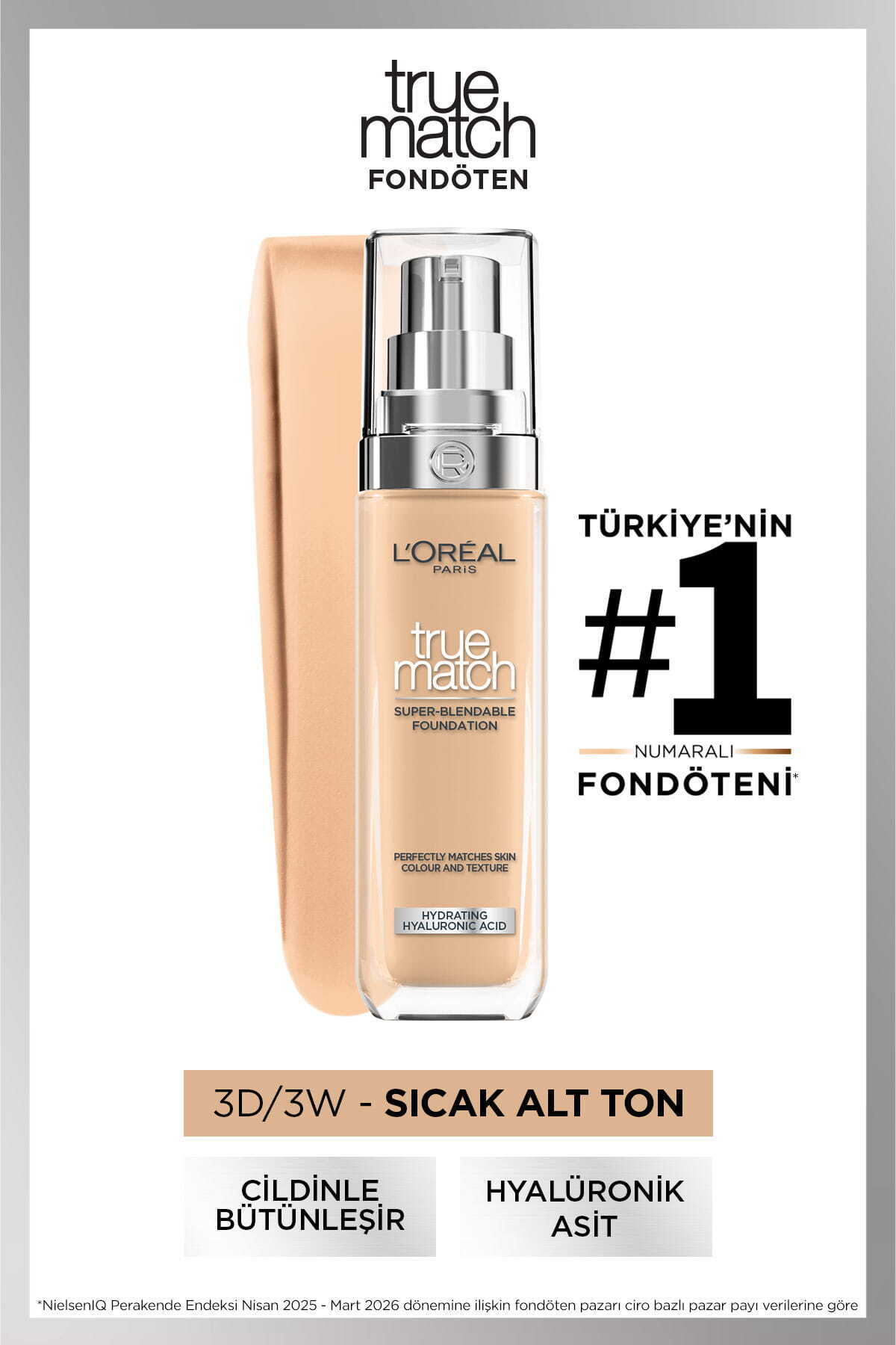 True Match Nourishing Foundation - 3W Warm Undertone — رنگارنگ 3600522862581