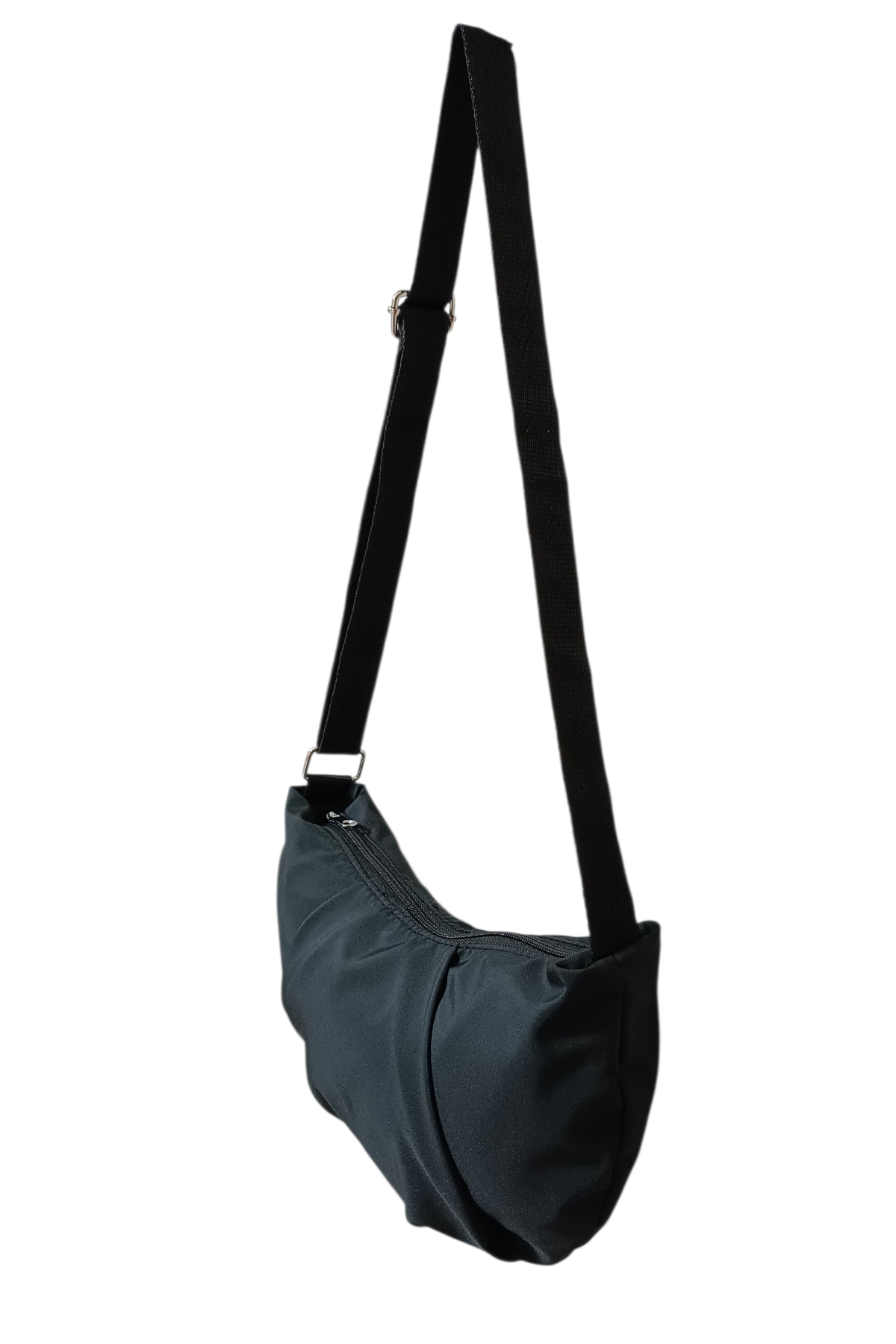 EG BAGS Luné Teknik Kumaş Yarım Ay Omuz ve Çapraz Çanta Siyah