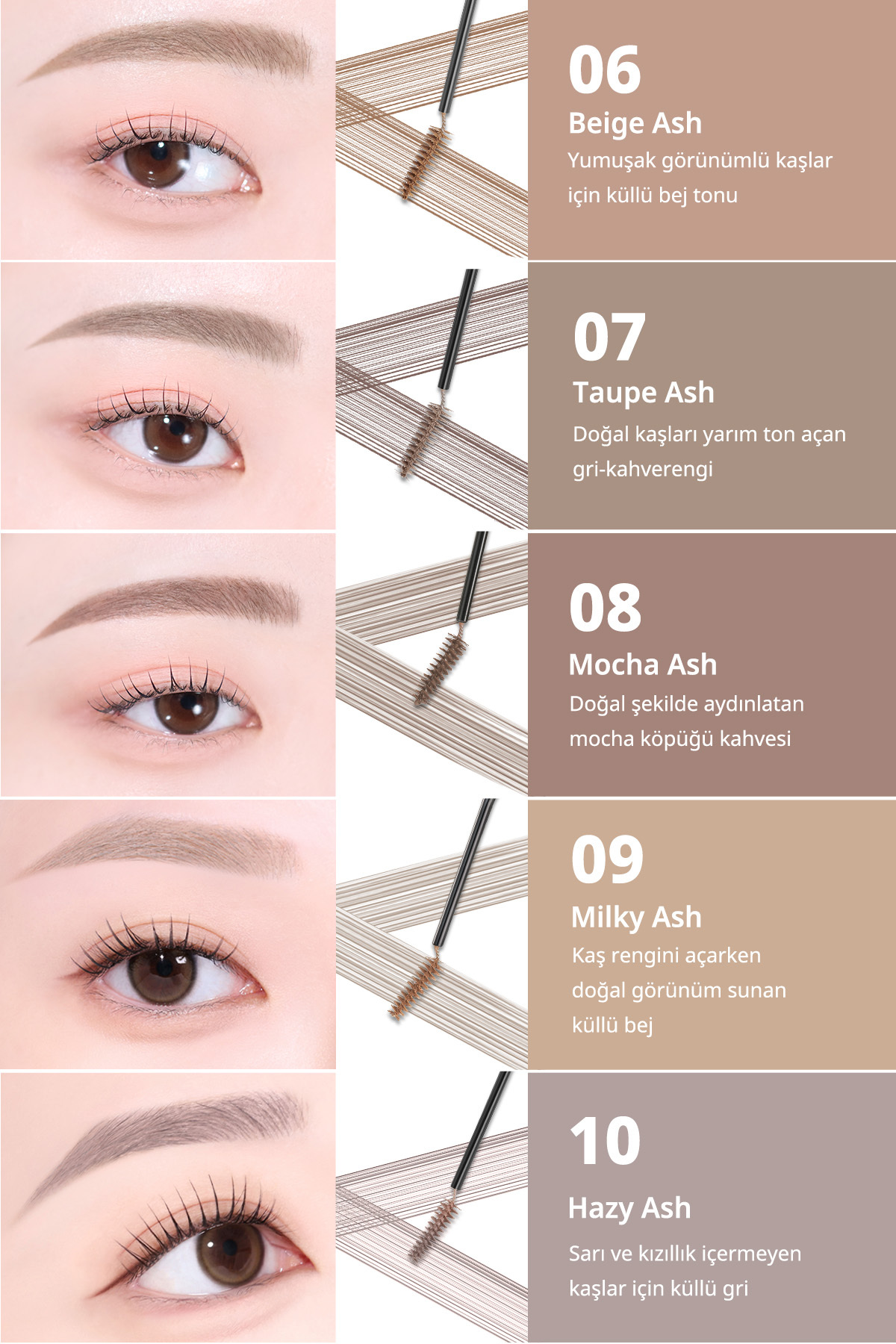 ریمل ابروی Speedy Skinny Brow Mascara 08 Mocha Ash - ریمل ابروی رنگ کننده و تثبیت کننده — قهوه‌ای 6554 — تصویر 6 از 9