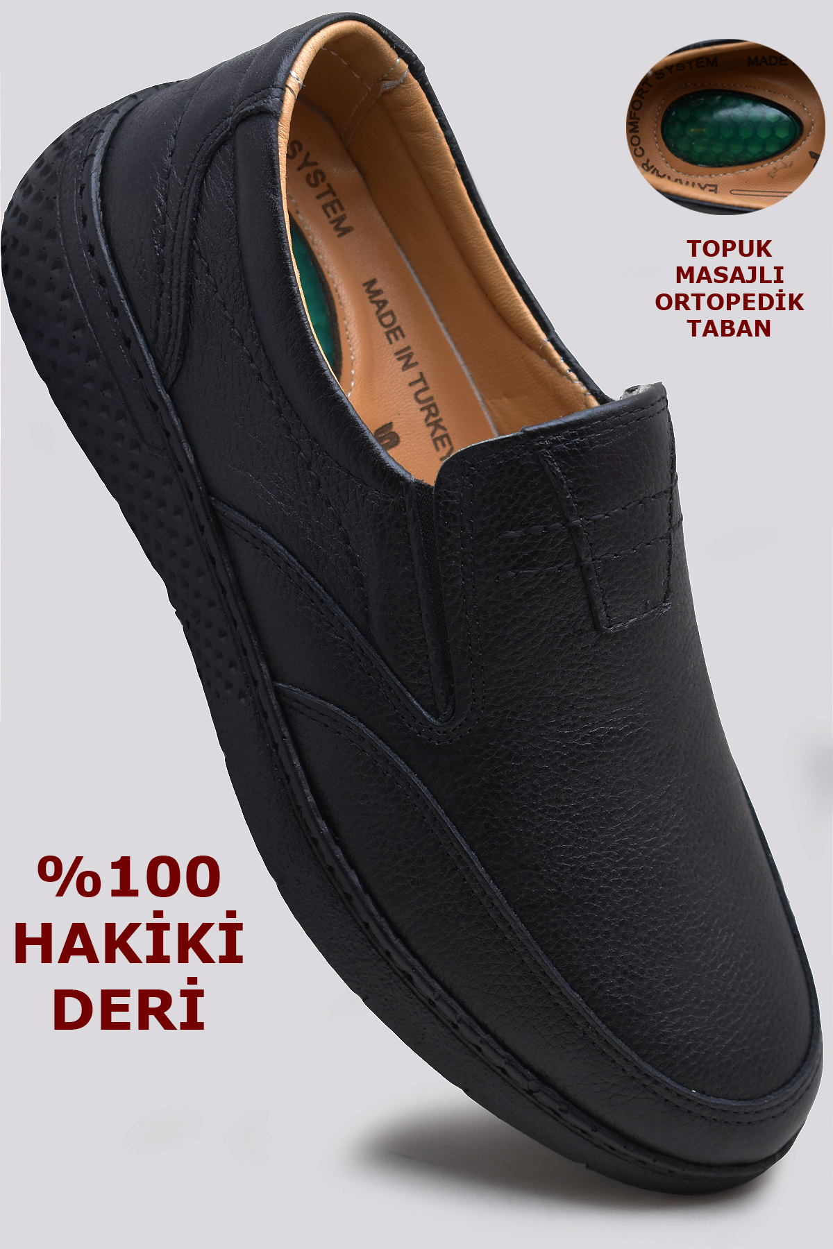ISPARTALILAR 7575 Orthopedic Genuine Leather Seasonal Winter Men's Shoes Casual Shoes
