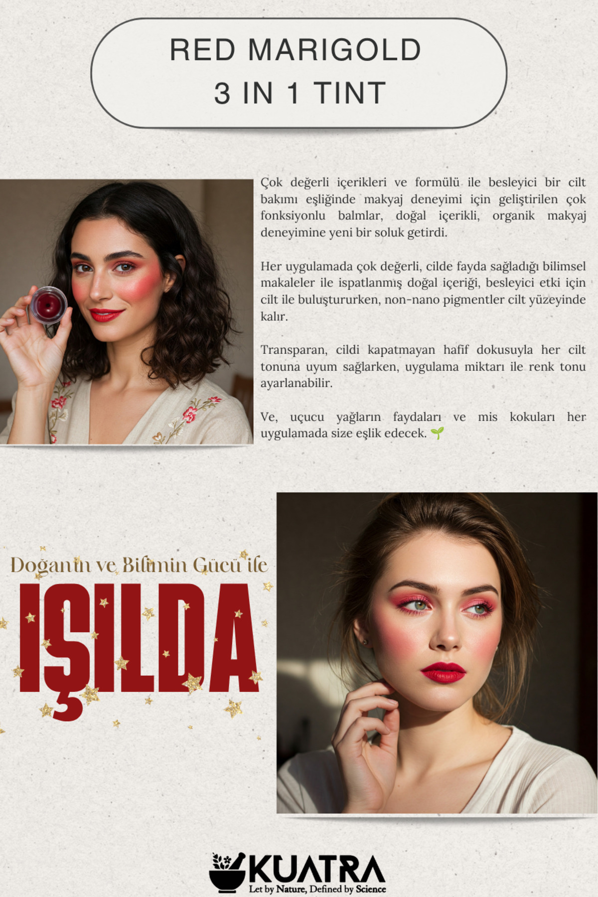 Red Marigold Nemlendirici - Antioksidan Işıltı Veren Balm (DOĞAL İÇERİKLİ RUJ- ALLIK-GÖZ FARI) — قرمز TYC00212599320 — تصویر 5 از 9