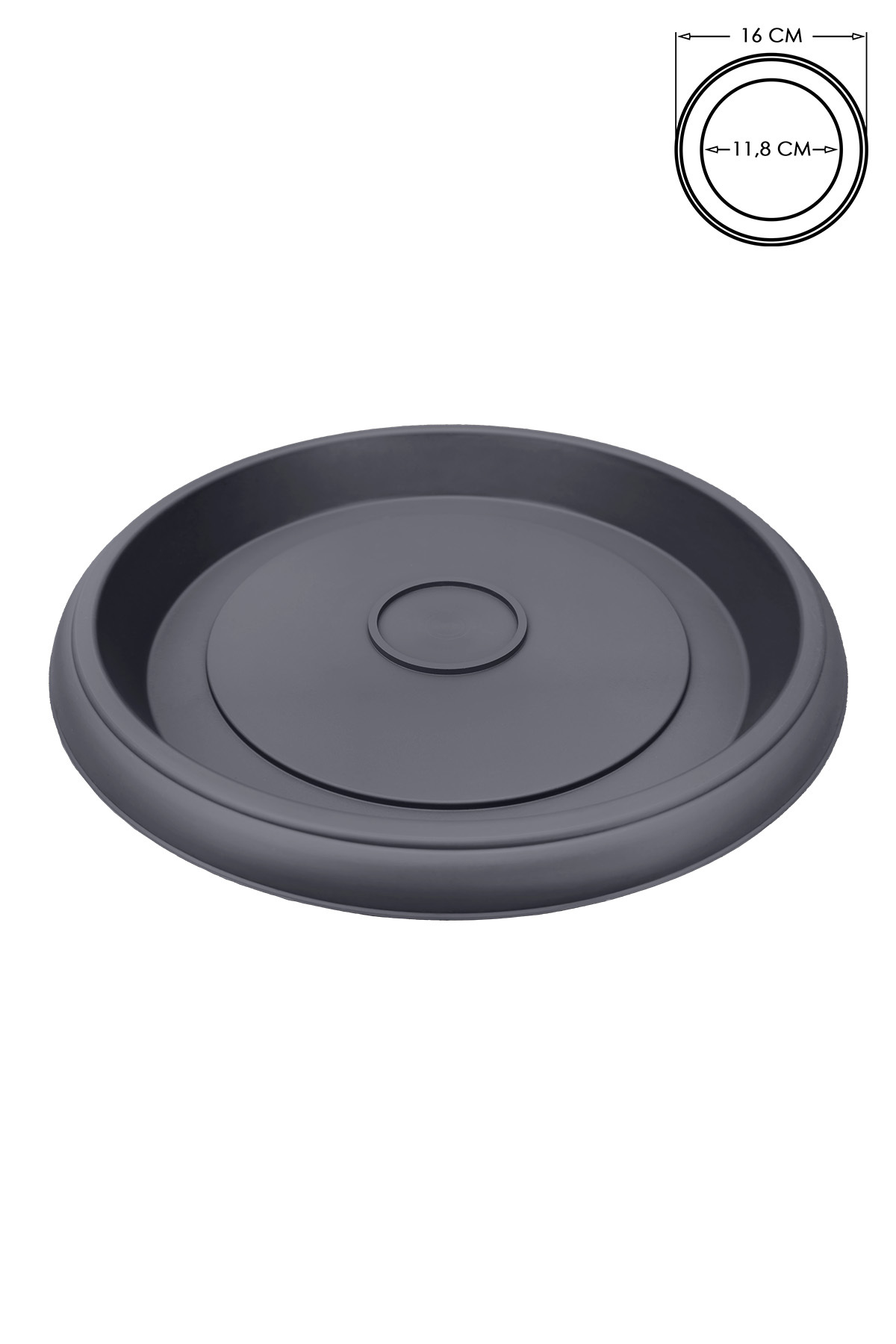 Pot Plate 16cm Villa Violet Drop Belt Authentic No4 Plate Anthracite Serinova Plastic