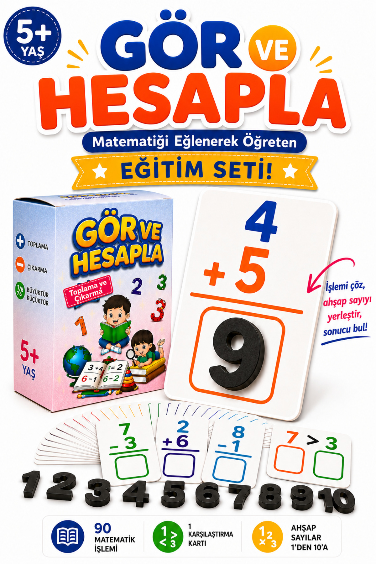 Flymod Gör Ve Hesapla Montessori Matematik Toplama Çıkarma Kreş Ana Sınıf Yükselen Eğitici Zeka kutu Oyunu