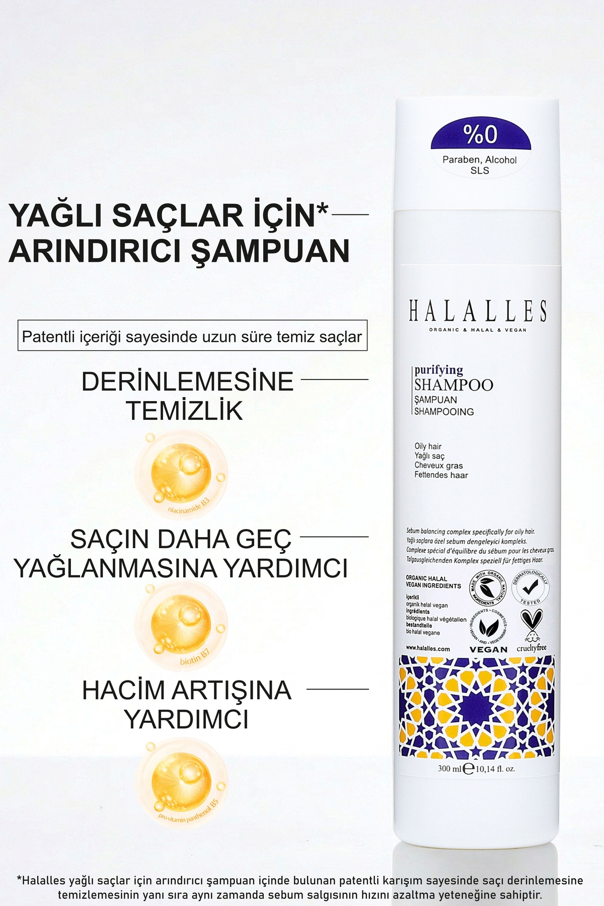 Saç Dökülmesine Karşı Şampuan Işlemli Yağlı Saçlar – Sülfatsız & Vegan Formül 3 X 300 ml — 1536 — تصویر 3 از 8