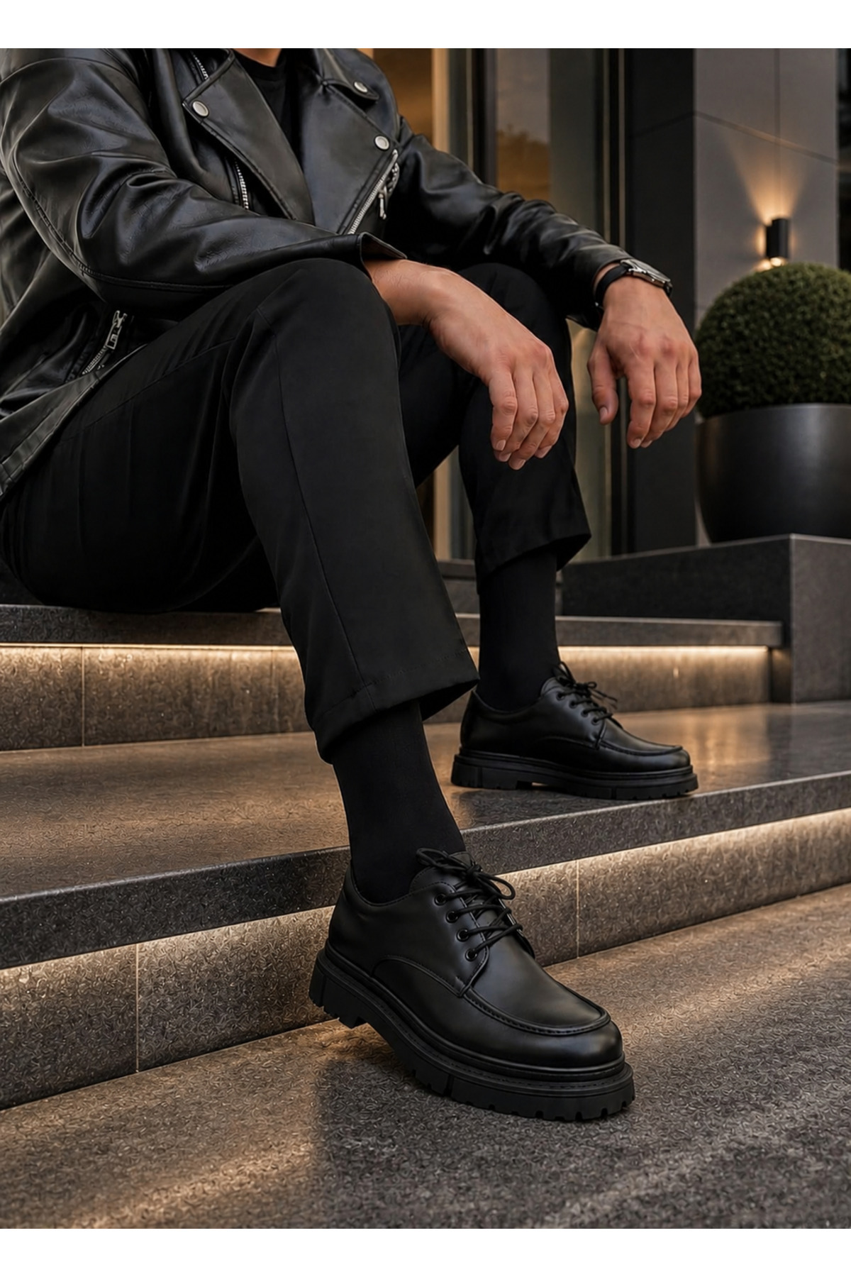 Mhoda Shoes Bağlamalı Makosen Ayakkabı Siyah görsel 2