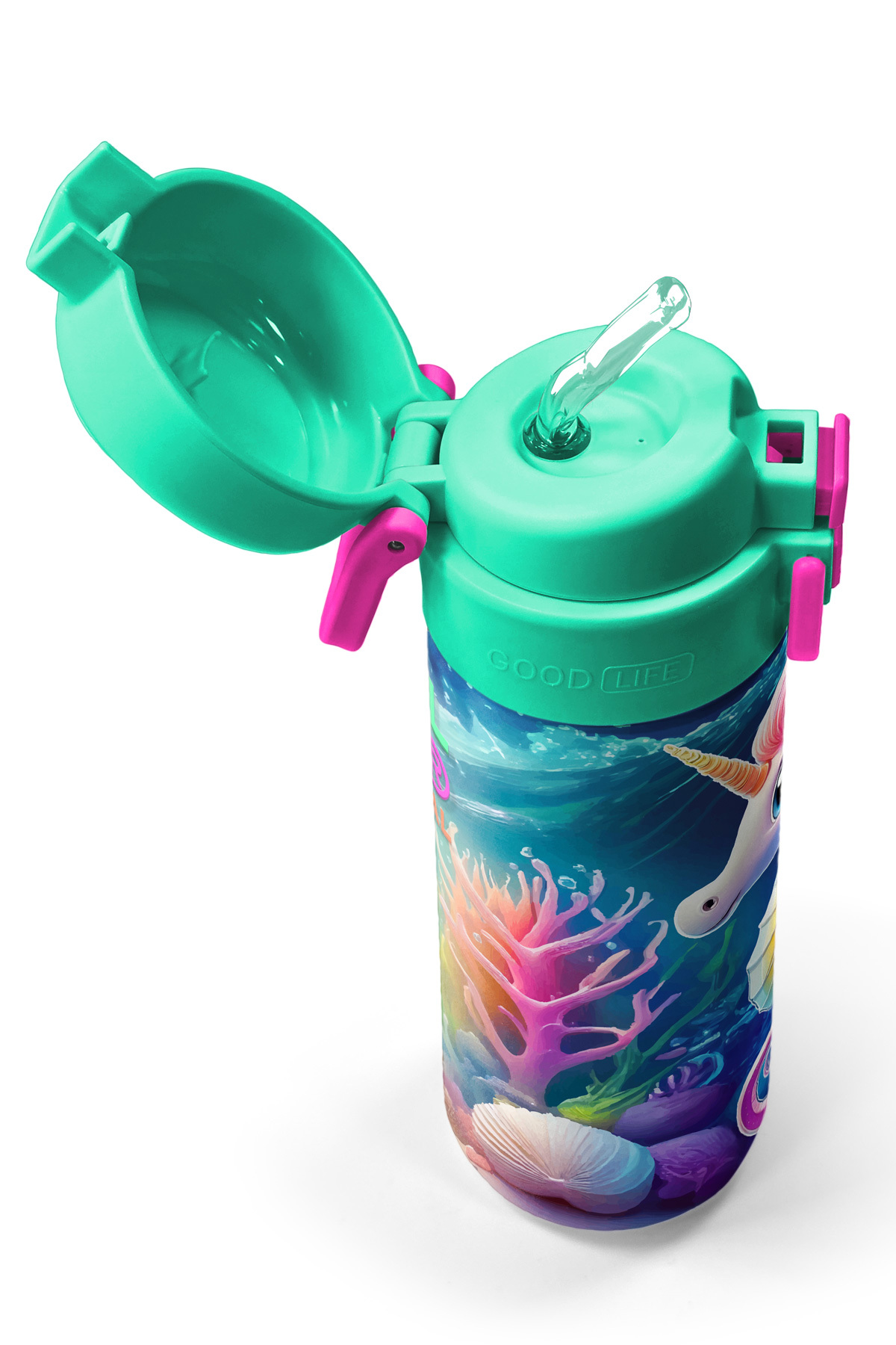 Kids Denizatı Desenli Pipetli ve Direkt İçim Çelik Termos 500 ml 31988