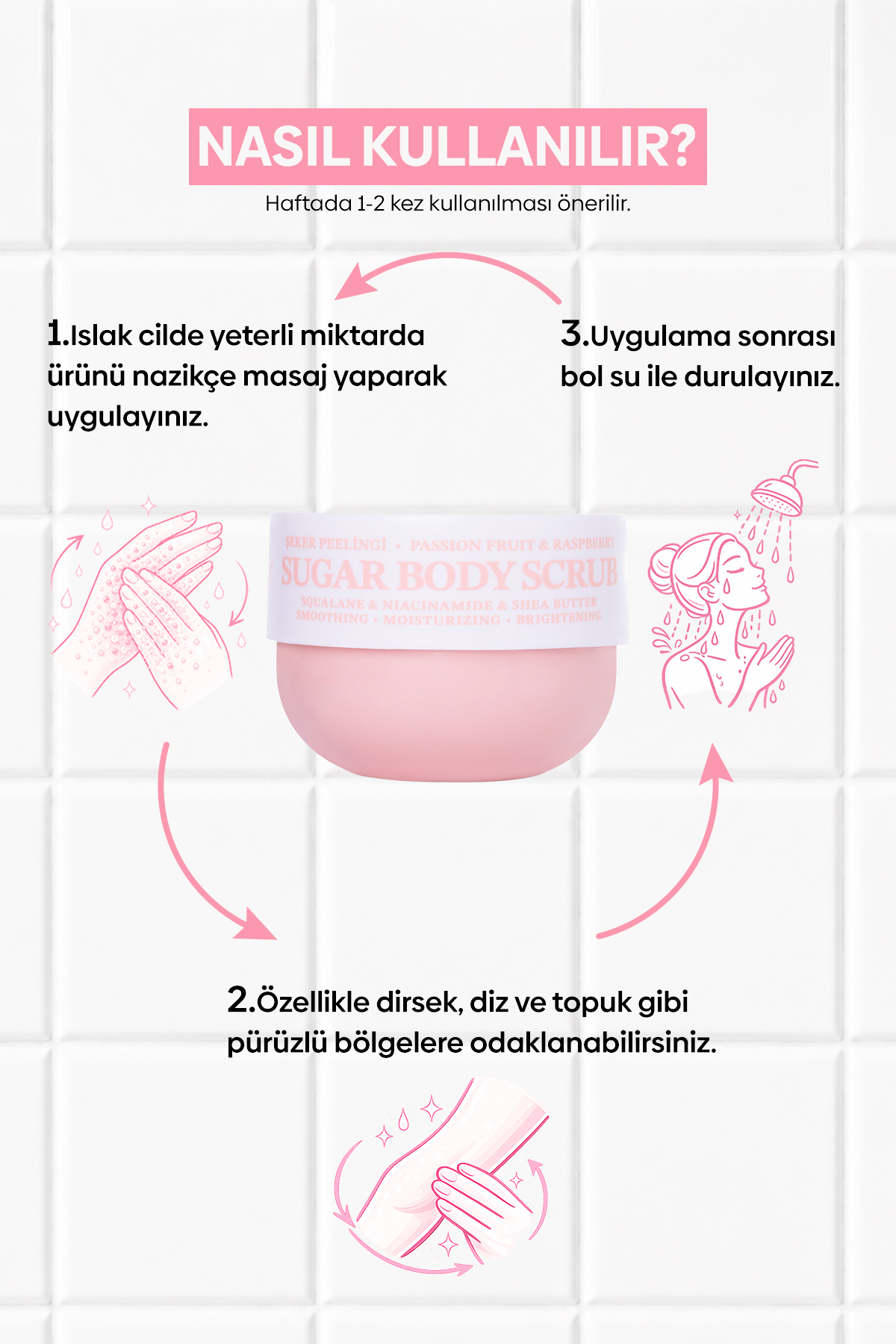 Pürüzsüzleştirici ve Nemlendirici Vegan Şeker Peelingi (Scrub) -Raspberry&Passion Fruit- 330 gr — 90c05503-4a33-50f8-9a0a-89ebaa081005 — تصویر 7 از 9