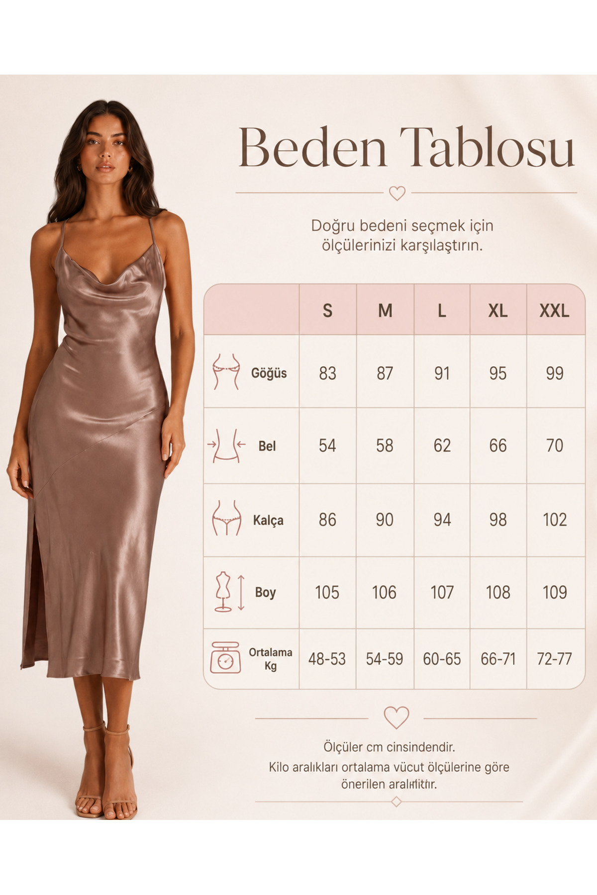 angel´s story Degaje Yaka Yırtmaçlı Çapraz Askılı Saten Gecelik görsel 7