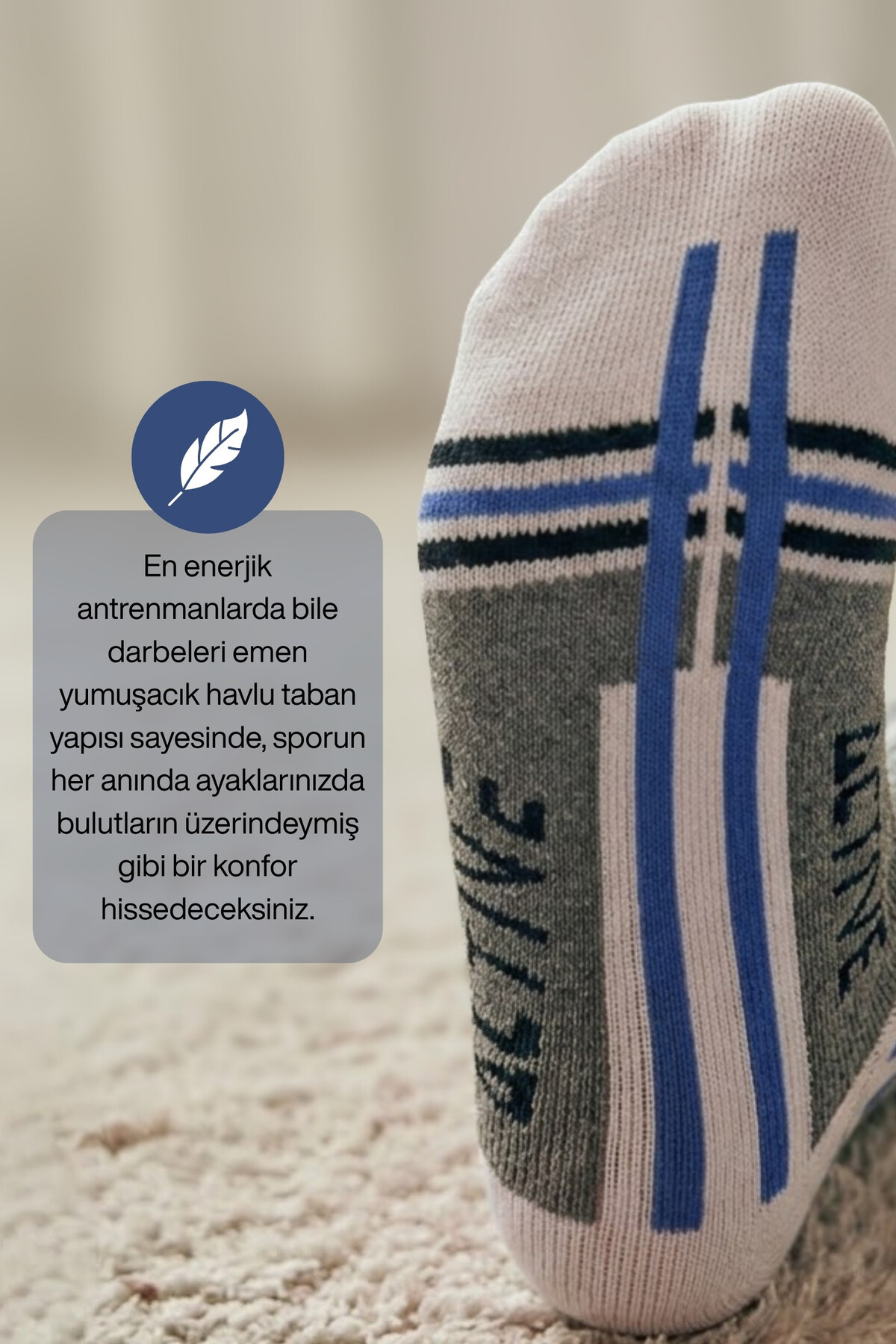Socketta Spor Dikişsiz 6'lı Karışık Renk Active Patik Çorap, Premium görsel 3