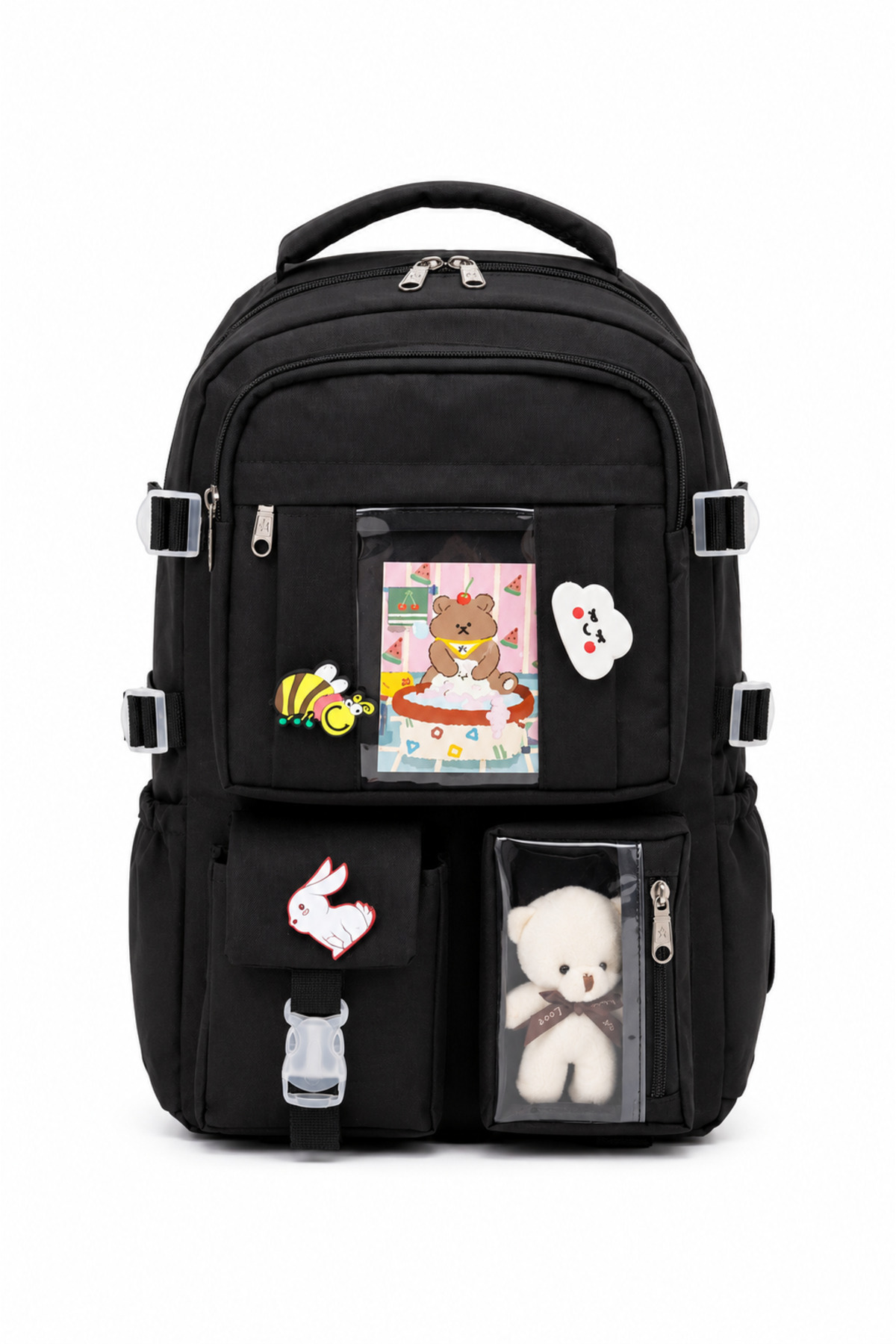 Kawaii Korean Style Full Accessory Orthopedic Native Casual School Backpack Girl Boy