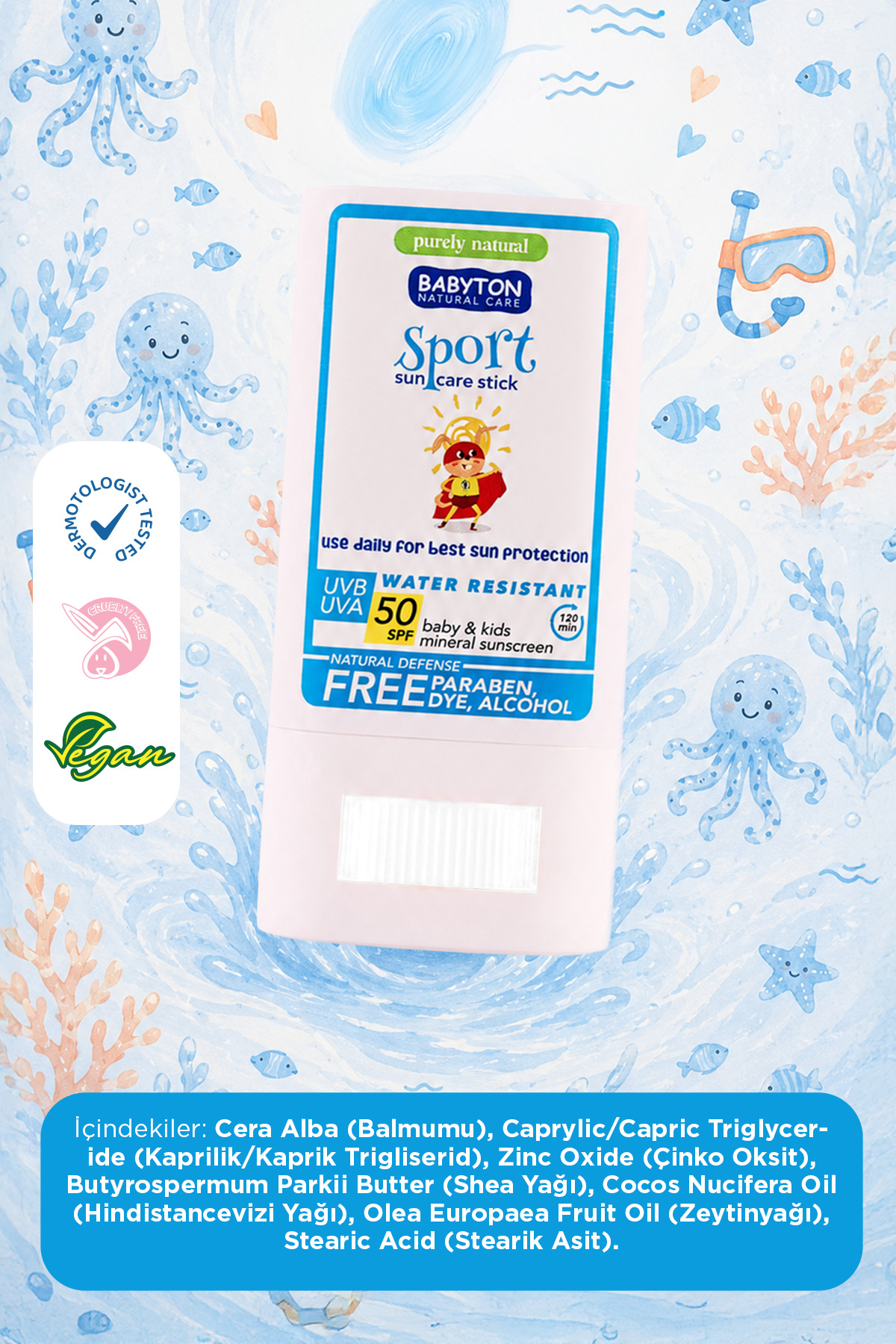 Doğal Suya Dayanıklı Güneş Koruyucu Stick 50 SPF 20 gr — P472S4201 — تصویر 3 از 4