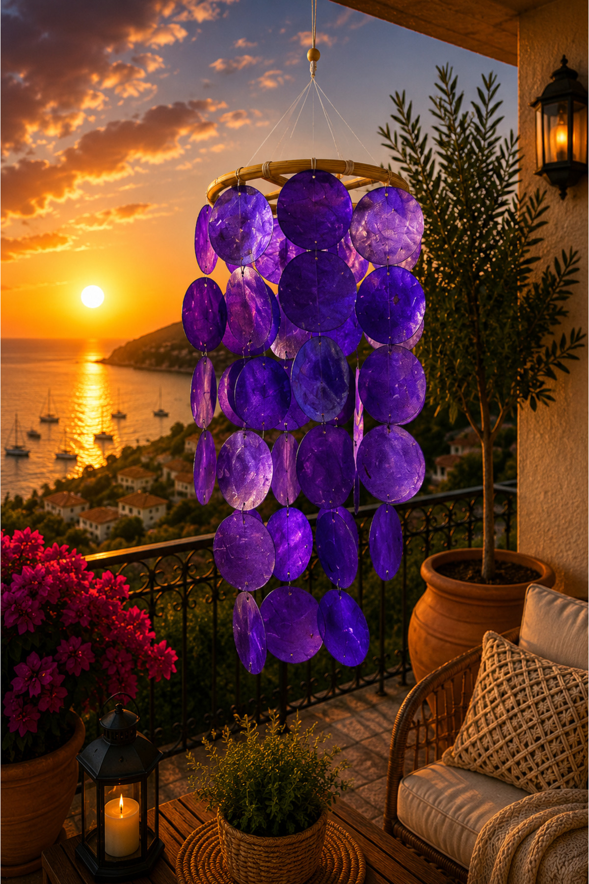 Natural Shell And Pearl Wind Bell & Balcony Garden Ceiling Ornament