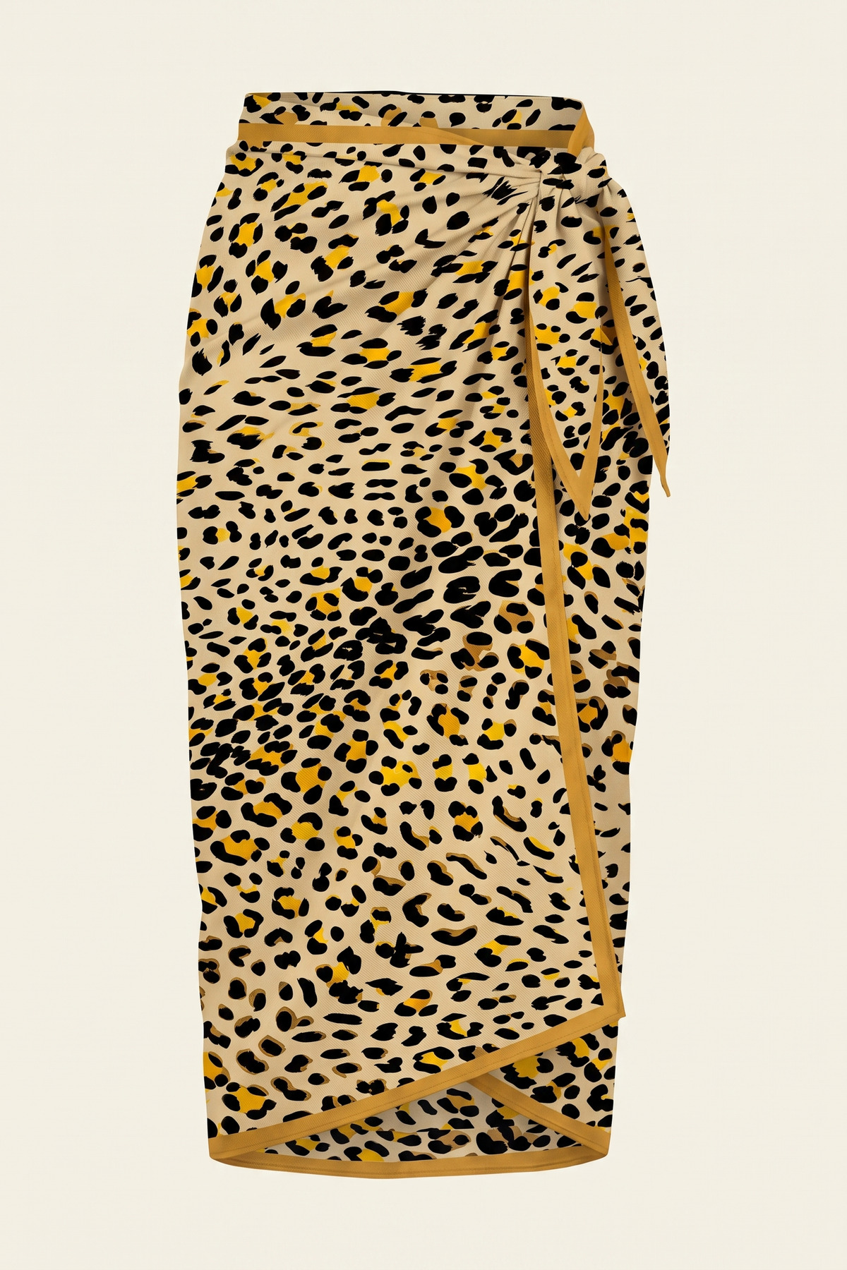Desert Leopard Patterned Beach Beach Pareo - Shiny Fabric without Interior - 75x155 cm