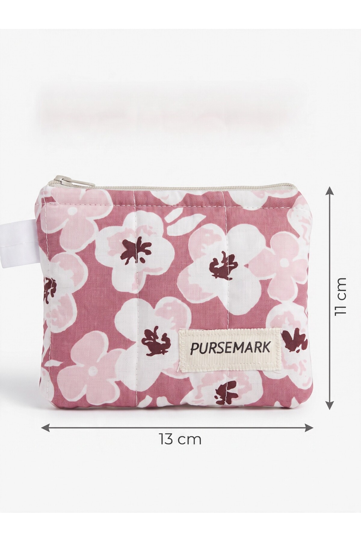PURSEMARK Pembe Menekşe Çiçek Desenli El Yapımı Küçük Cüzdan görsel 4