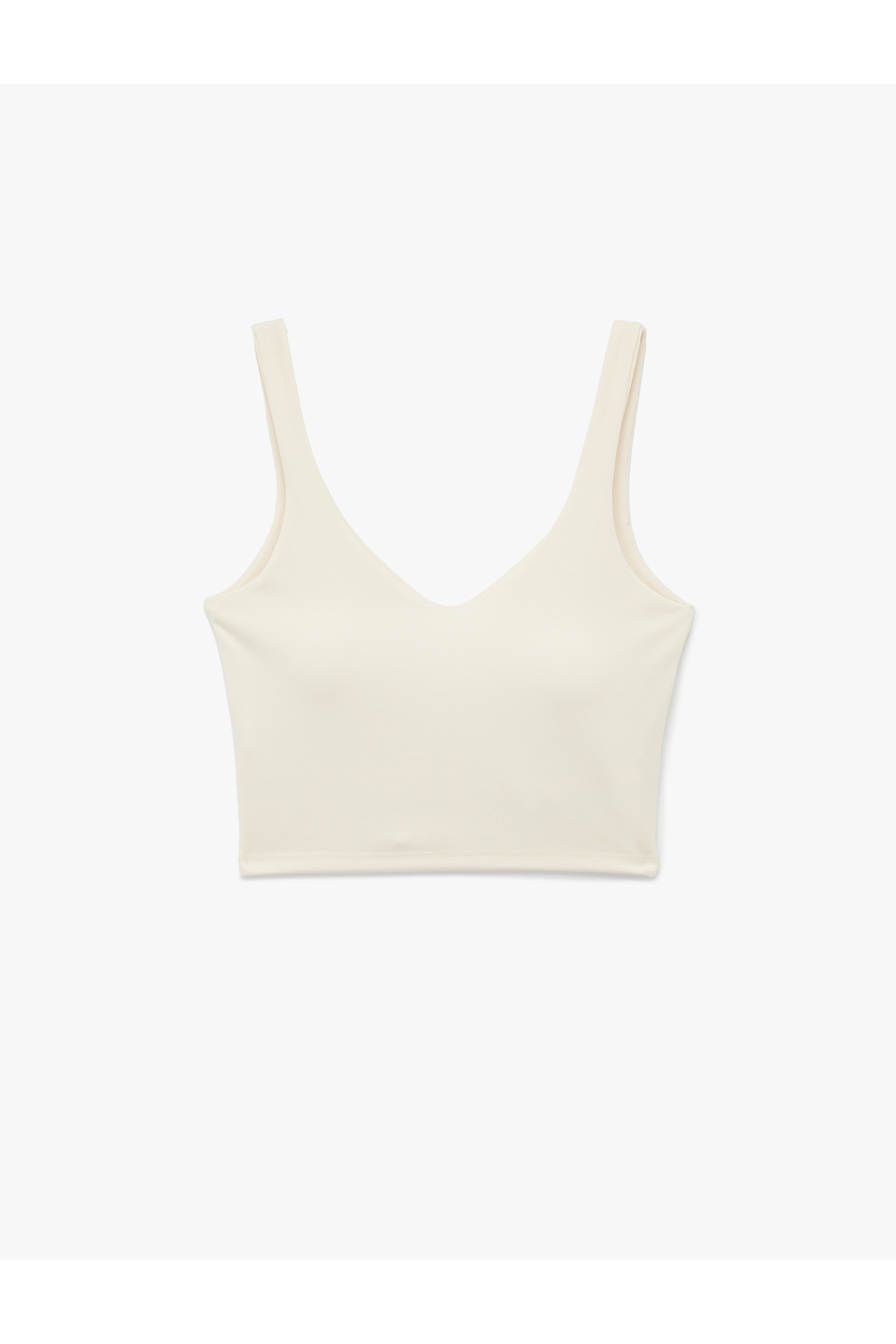 Koton Kolsuz V Yaka Kaplı Slim Fit Sporcu Sütyeni görsel 3