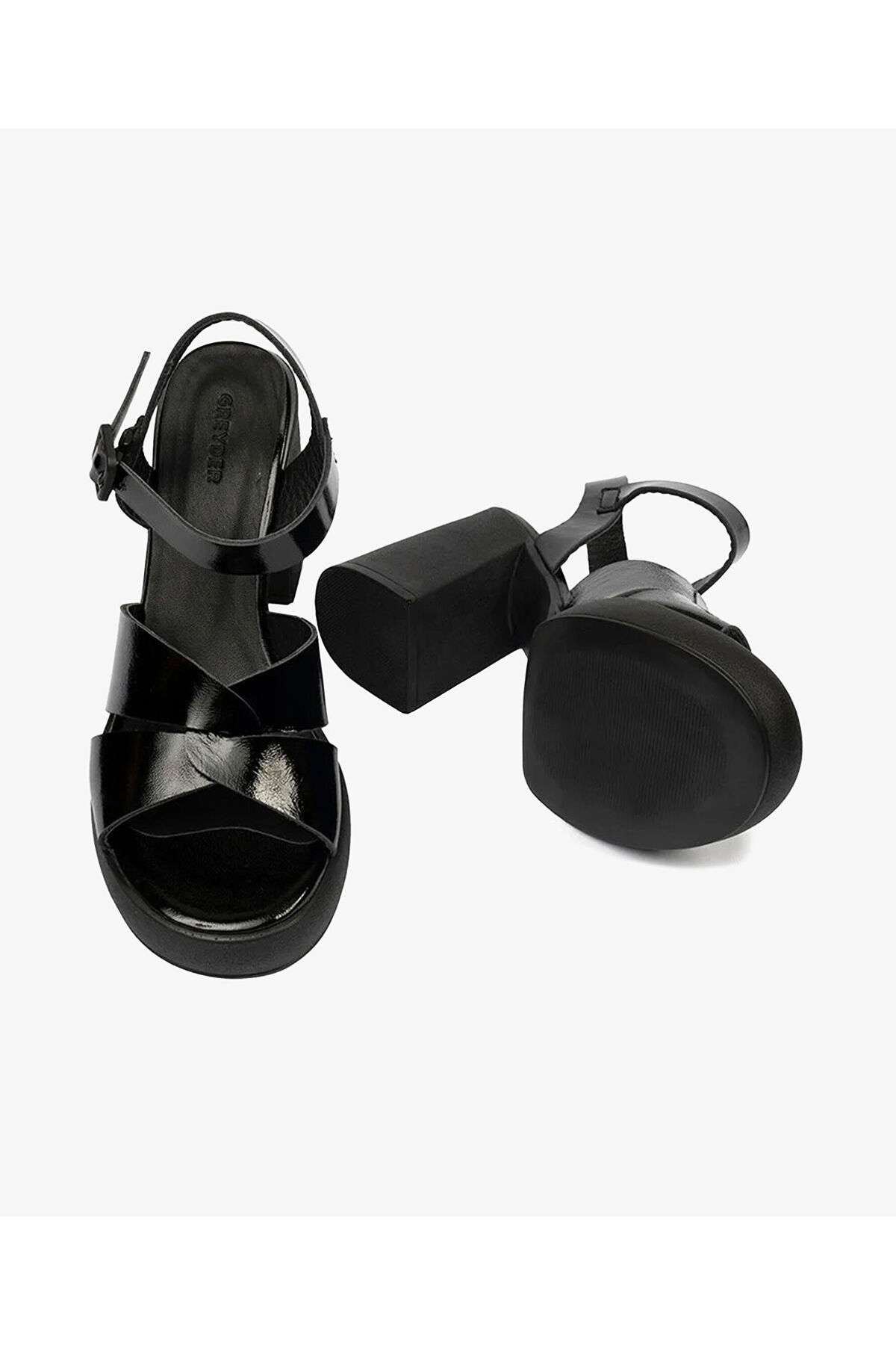Greyder Kadın Siyah Hakiki Deri Sandalet 4Y2AS59046 görsel 6