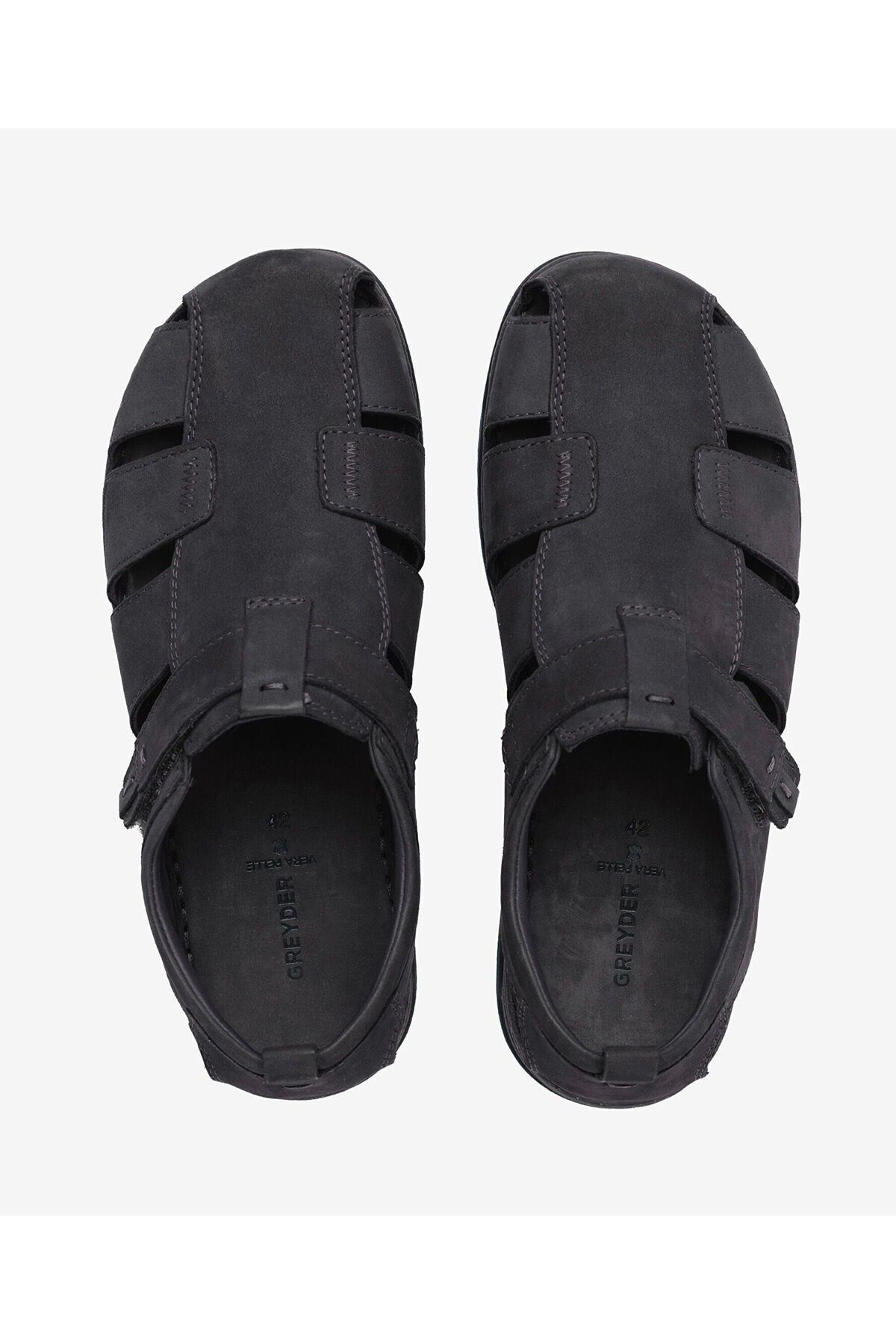 Greyder Erkek Siyah Nubuk Hakiki Deri Sandalet 6Y1CS64806 görsel 5