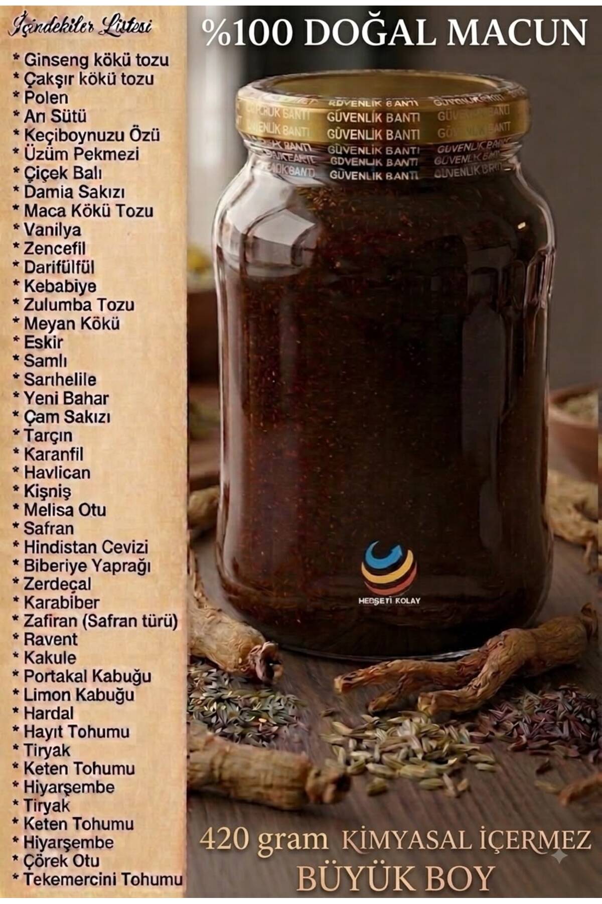 Mesir Macunu 420gr Kırmızı Ginseng Keçiboynuzu Maca Kökü Panaks Karışımlı Atom Macun Macunu — happy kit239 — تصویر 2 از 4