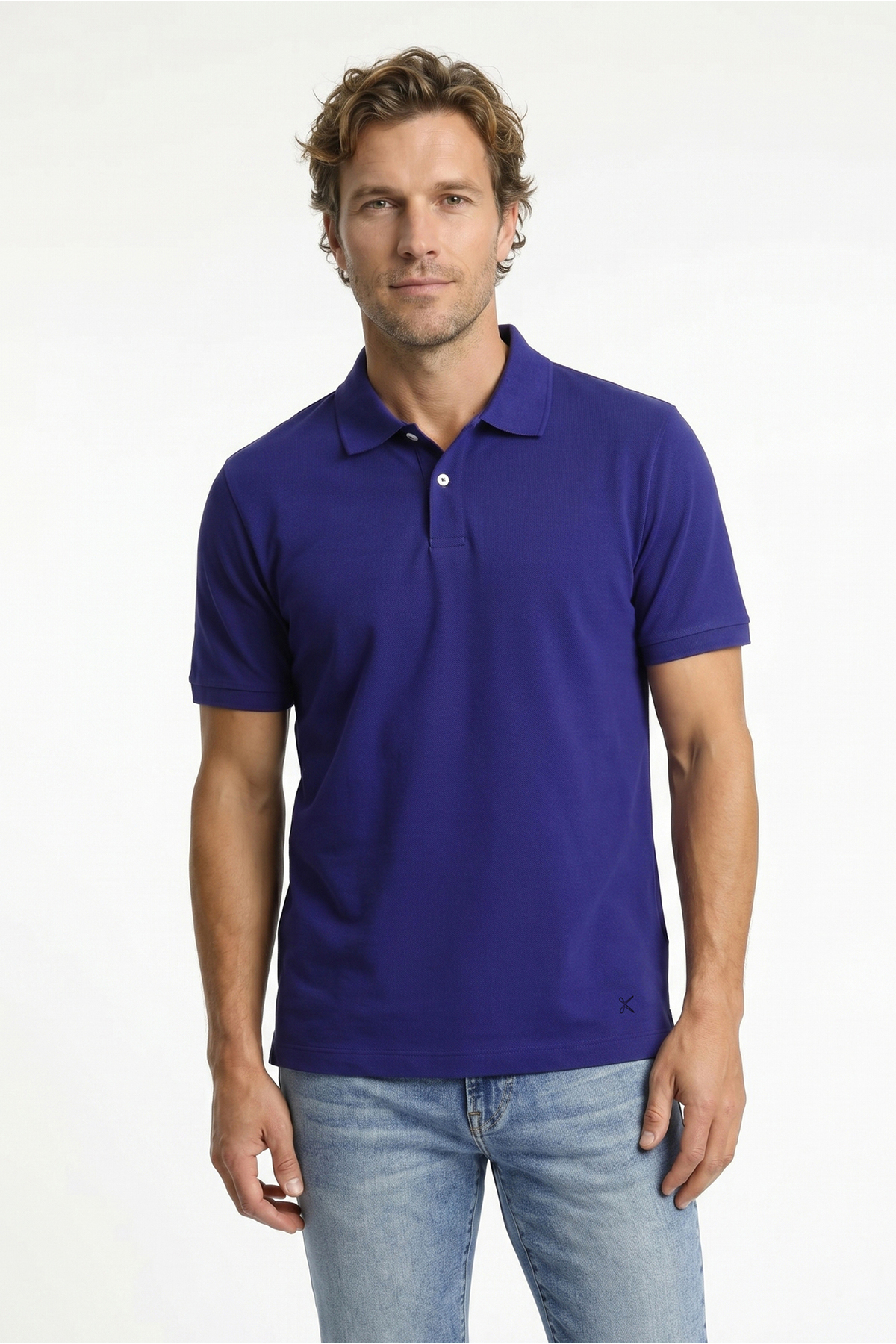 Kiğılı Polo Yaka Regular Fit Nakışlı Pamuk Tişört görsel 2