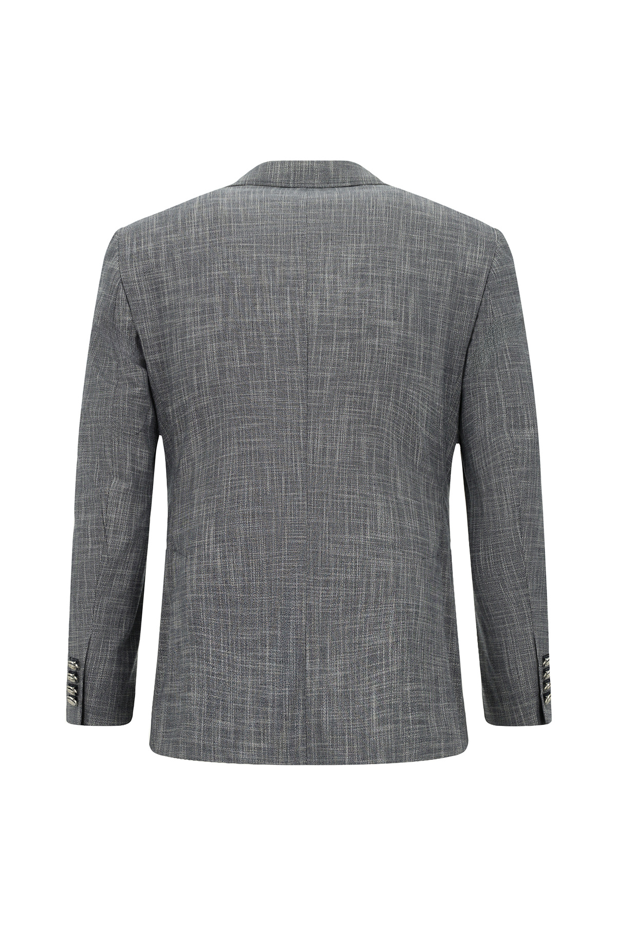 7 Drop Super Slim Fit Eksra Dar Kesim Desenli Beli Lastikli İpli Takım Elbise — سرمه‌ای KSSZ1M76DS005 — تصویر 3 از 6