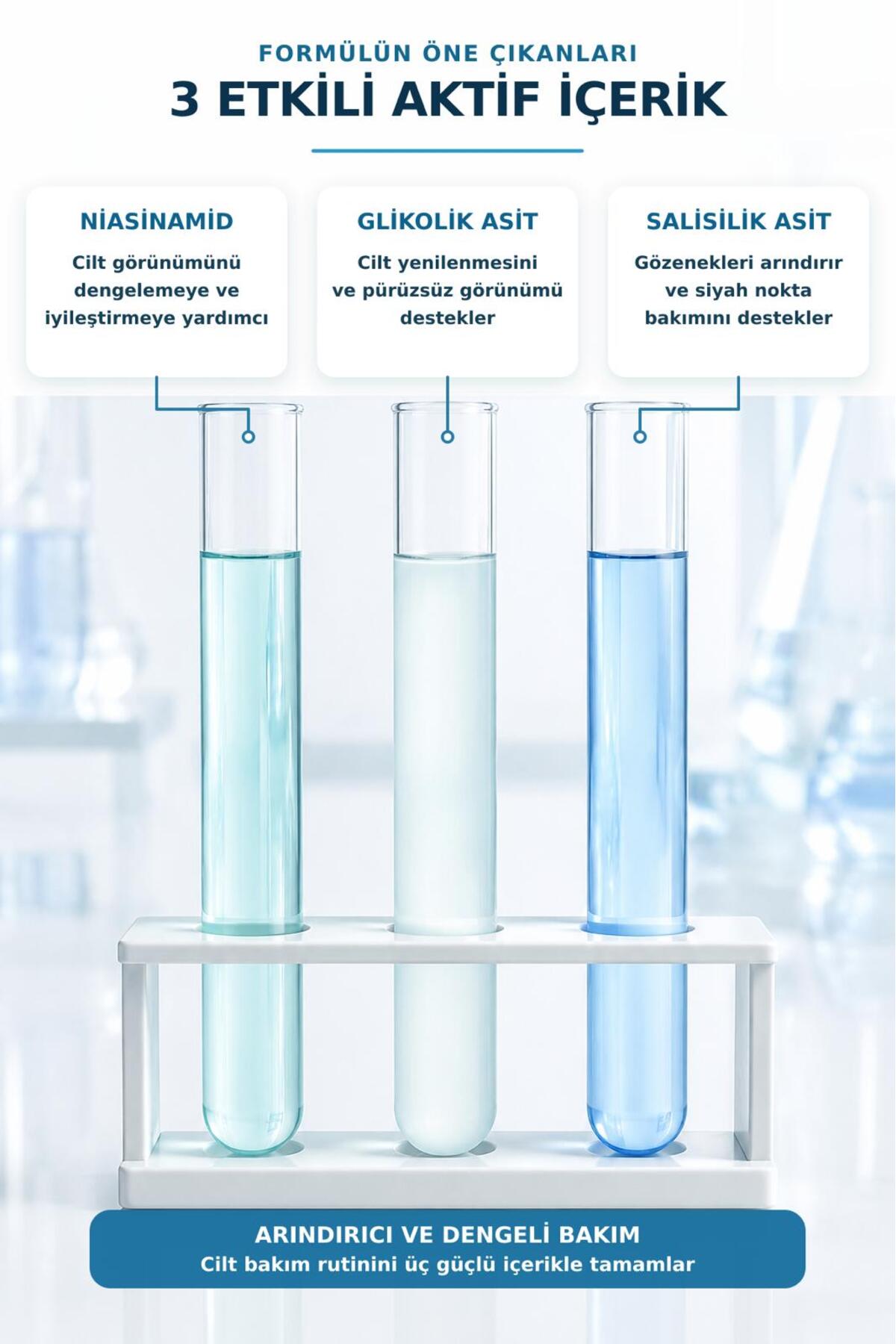 Canlandırıcı ve Gözenek Sıkılaştırıcı Tüm Ciltler Için Glikolik Asit Niacinamide Etkili Tonik 200 Ml — 8684149132208 — تصویر 5 از 7