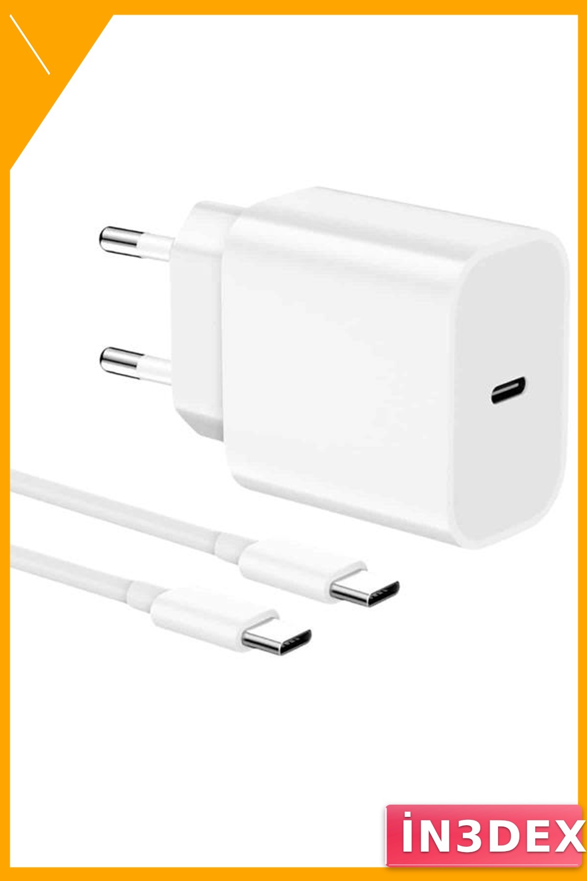 Hızlı Şarj Adaptörü 25W USB-C iOS Uyumlu Beyaz