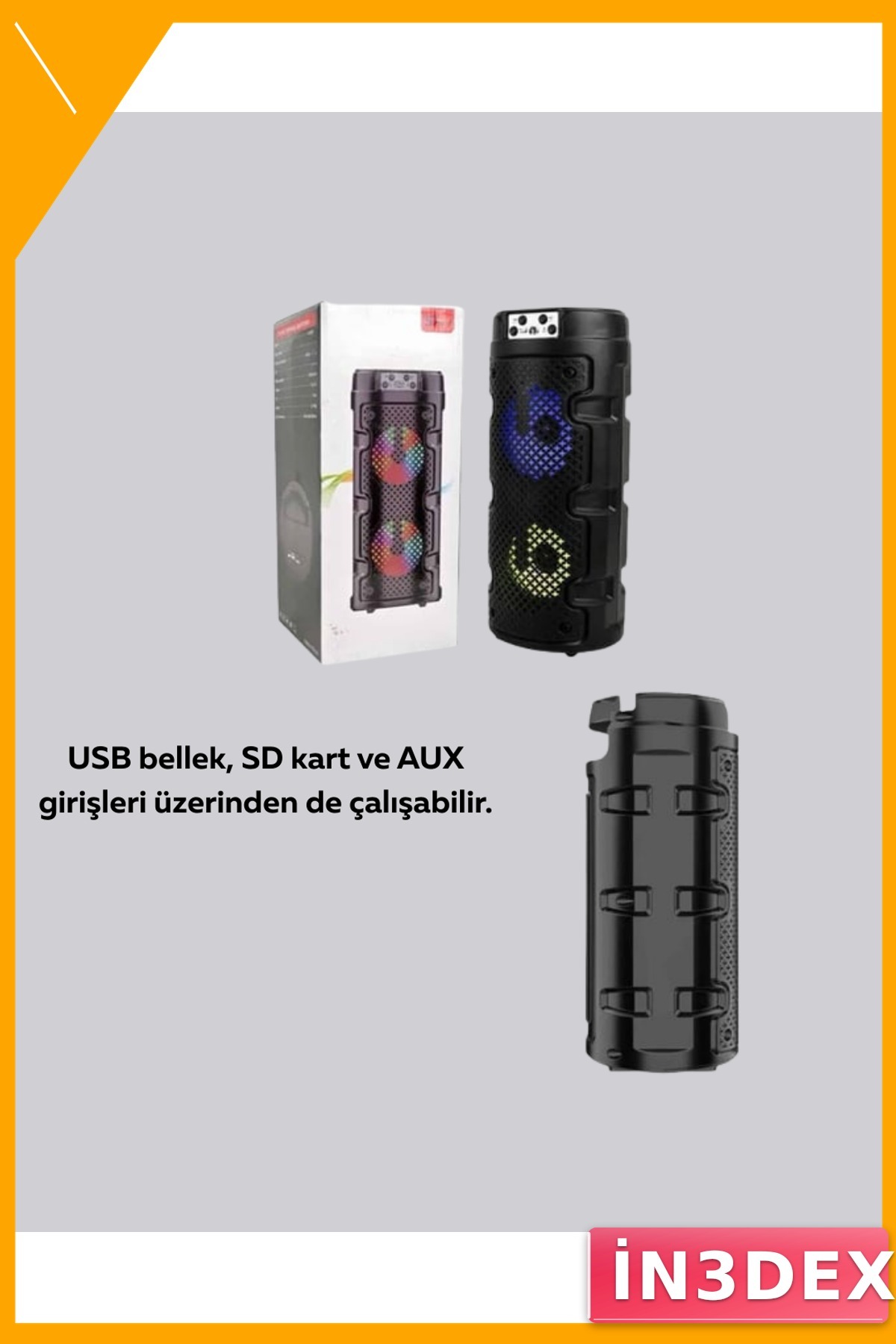 Bluetooth 5.0 Taşınabilir Hoparlör USB SD Kart AUX Girişli