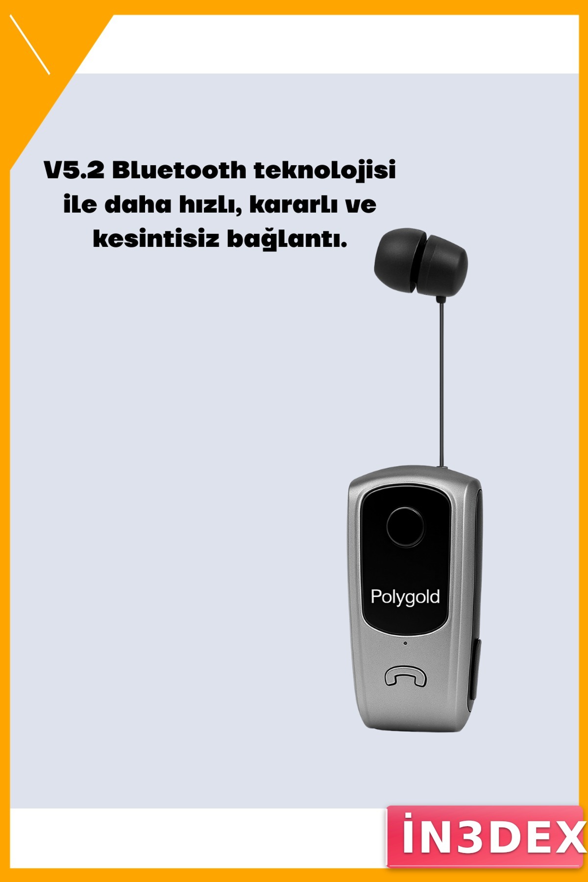 Geri Çekilebilir Kablolu Bluetooth Kulak İçi Kulaklık 10 Saat Konuşma