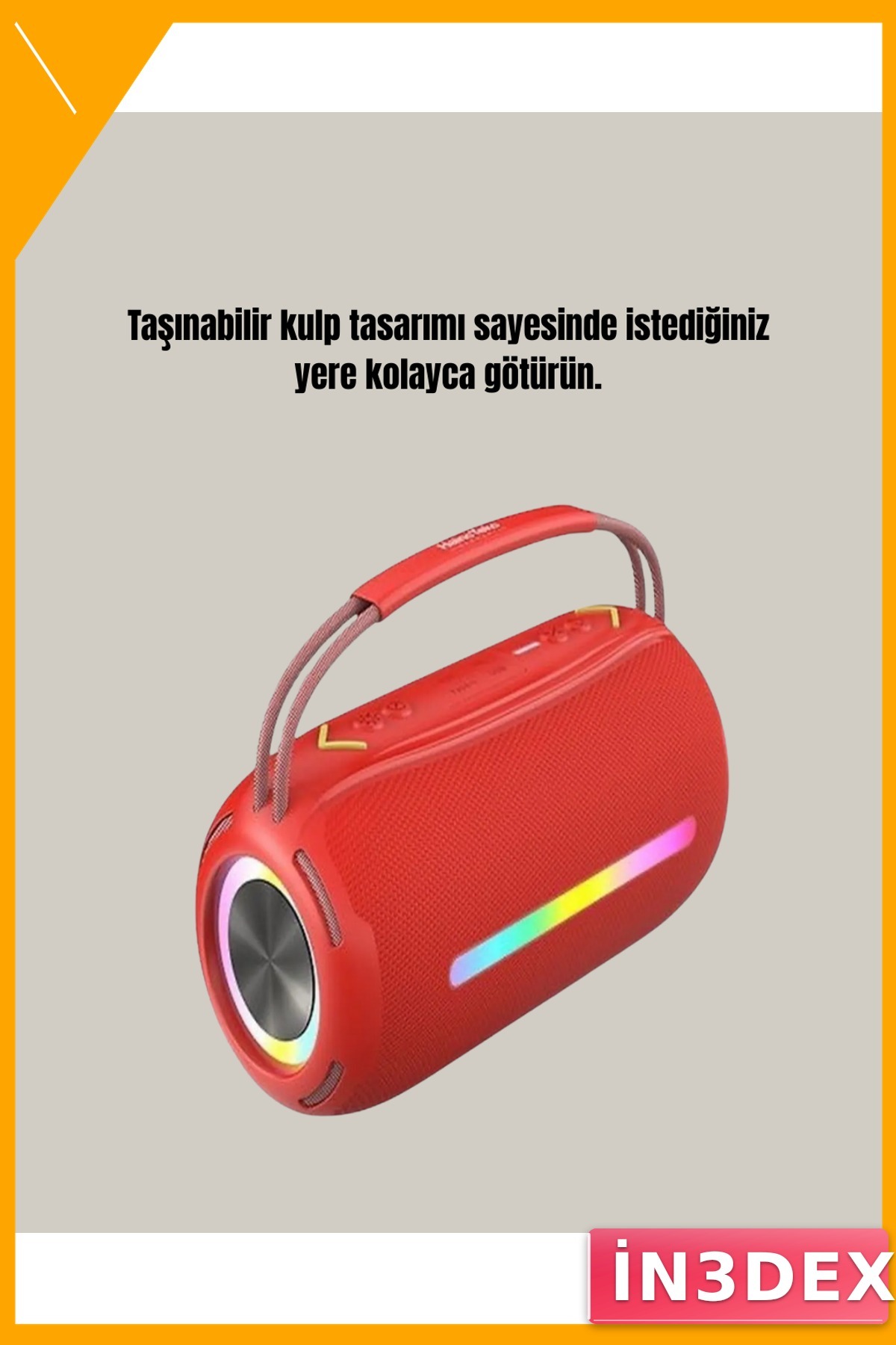 RGB Işıklı Taşınabilir Bluetooth Hoparlör 20W Suya Dayanıklı
