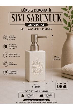 düzenya Beyaz dekoratif taş sıvı sabunluk