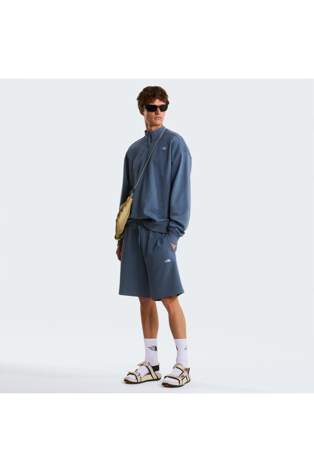 THE NORTH FACE U ESSENTIAL LIGHT RELAXED 1/4 ZIP CREW Unisex Sweatshirt NF0A8GQF0U31 Gri-M görsel 5