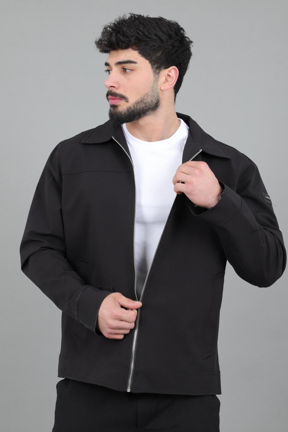 Stilkombin Yakalı Fermuarlı Mevsimlik Mont PLDP 3033_60390 görsel 3