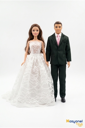 NASYONEL TOYS Gelin Damat Oyuncak Bebek Seti Düğün Temalı Kız Çocukları İçin ...