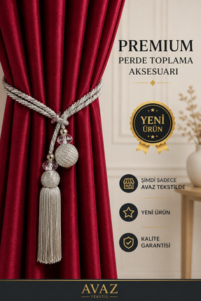 AVAZ TEKSTİL Premium Perde Toplama Aksesuarı – Kristal Taşlı Dekoratif Perde ...